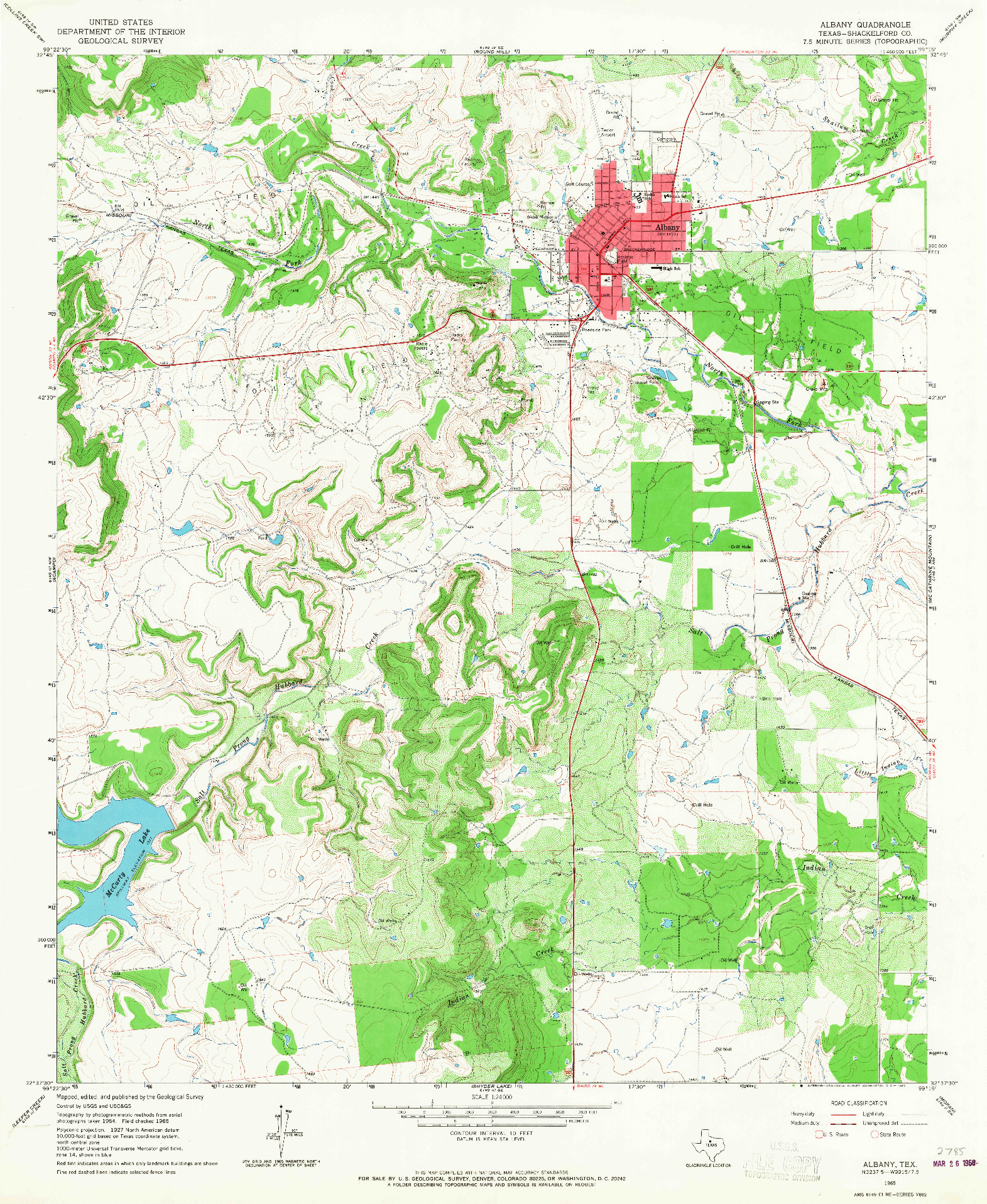 USGS 1:24000-SCALE QUADRANGLE FOR ALBANY, TX 1965