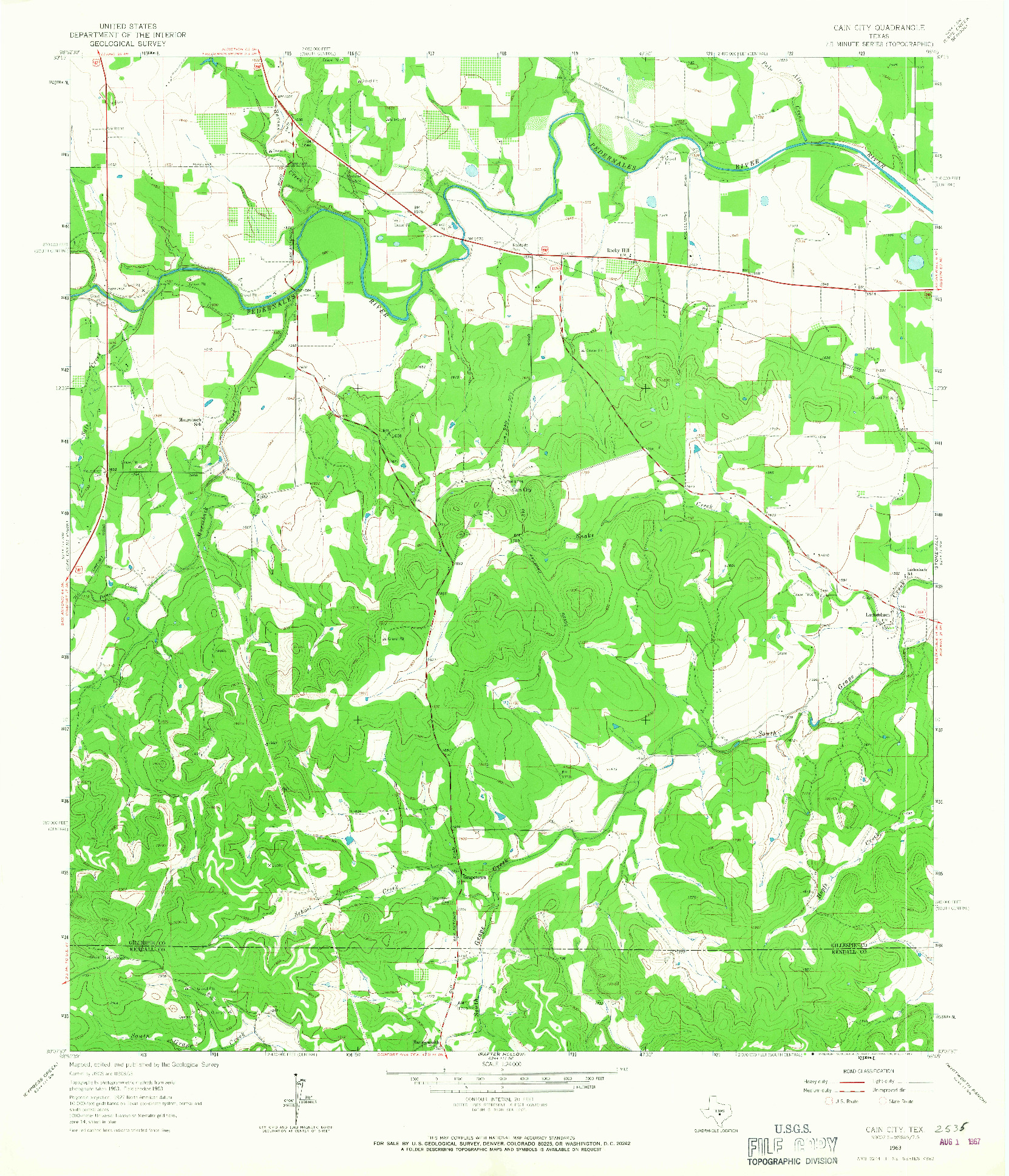 USGS 1:24000-SCALE QUADRANGLE FOR CAIN CITY, TX 1963