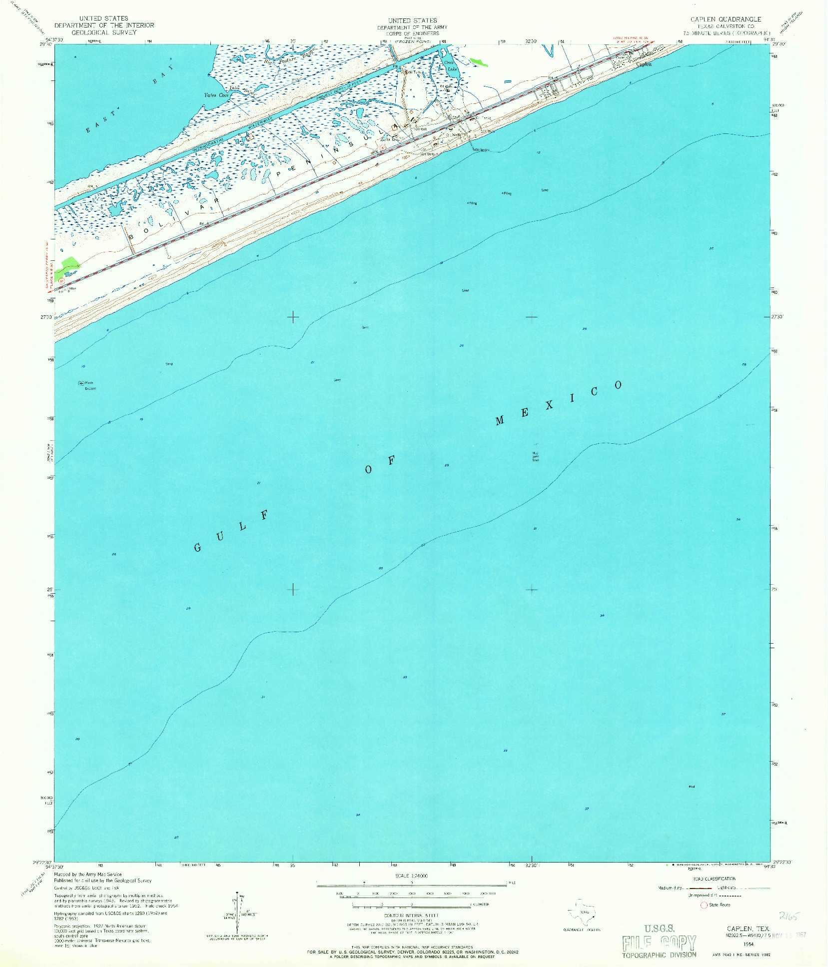 USGS 1:24000-SCALE QUADRANGLE FOR CAPLEN, TX 1954