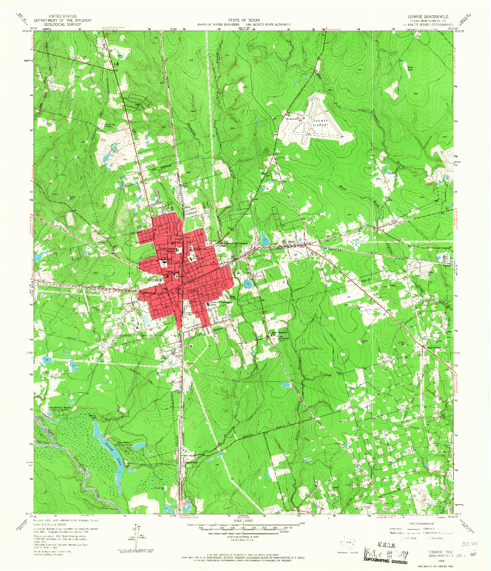 USGS 1:24000-SCALE QUADRANGLE FOR CONROE, TX 1958