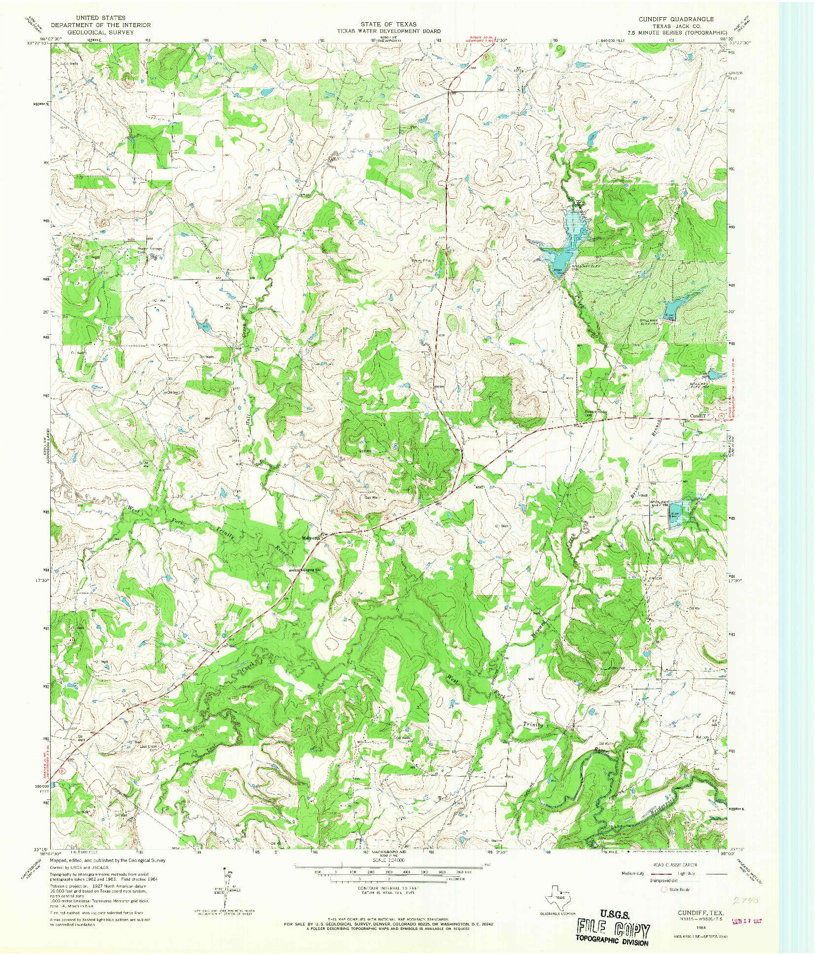 USGS 1:24000-SCALE QUADRANGLE FOR CUNDIFF, TX 1964