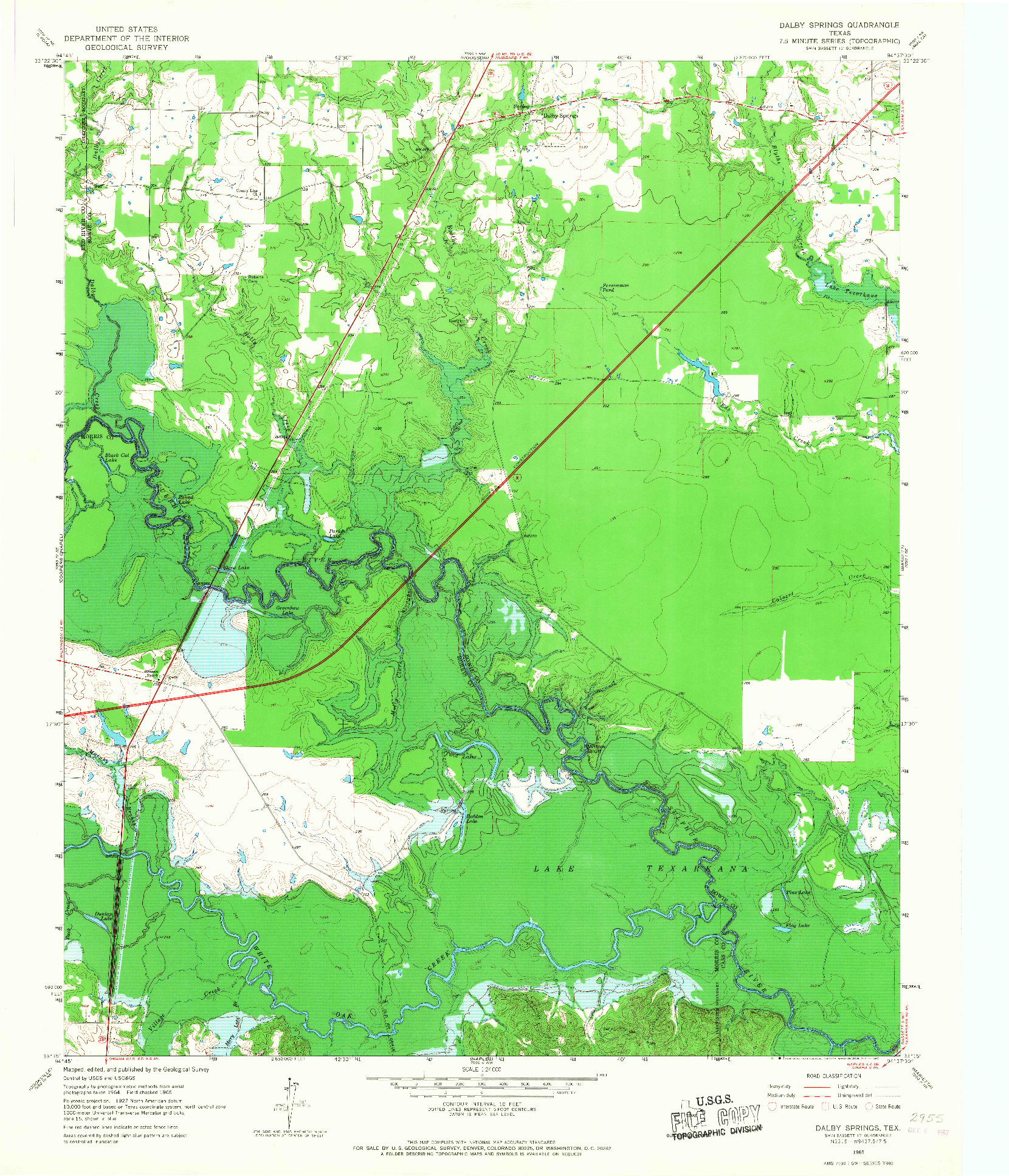 USGS 1:24000-SCALE QUADRANGLE FOR DALBY SPRINGS, TX 1965