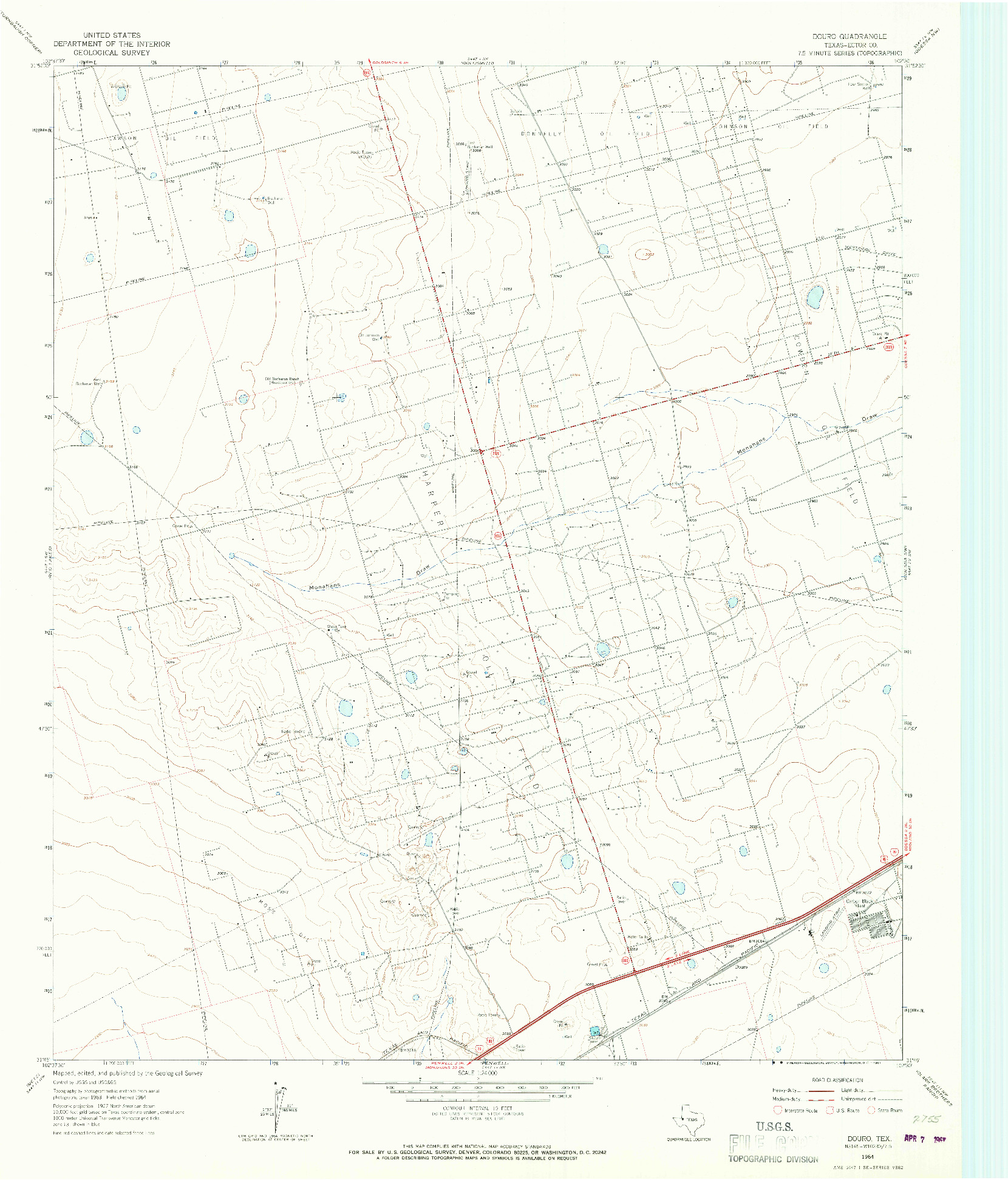 USGS 1:24000-SCALE QUADRANGLE FOR DOURO, TX 1964