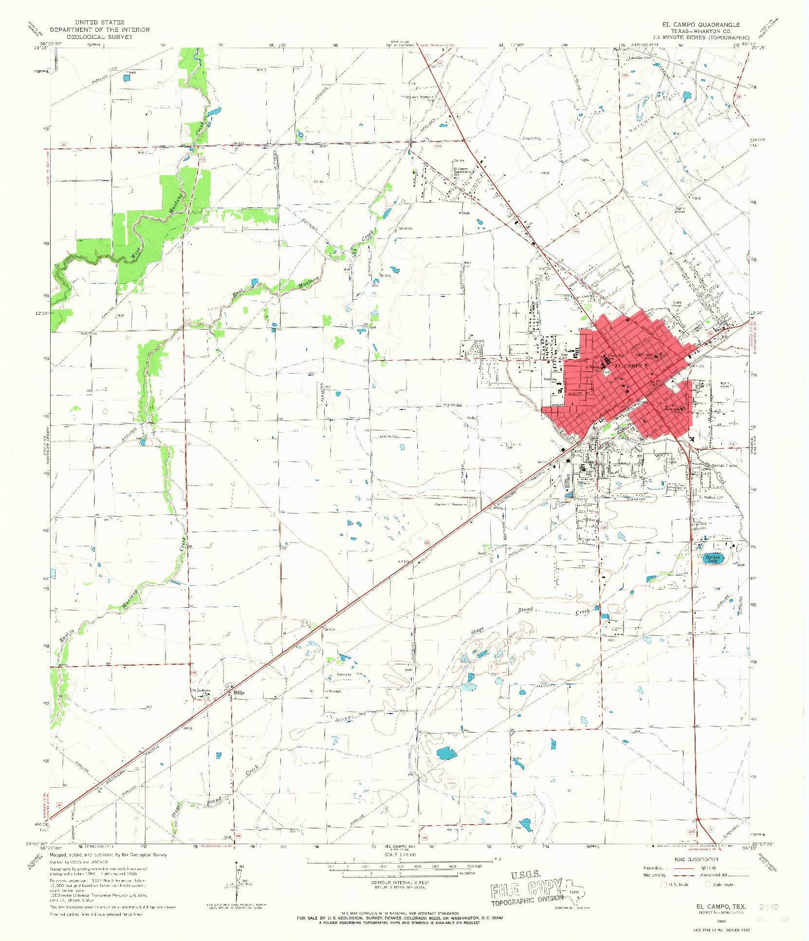 USGS 1:24000-SCALE QUADRANGLE FOR EL CAMPO, TX 1965