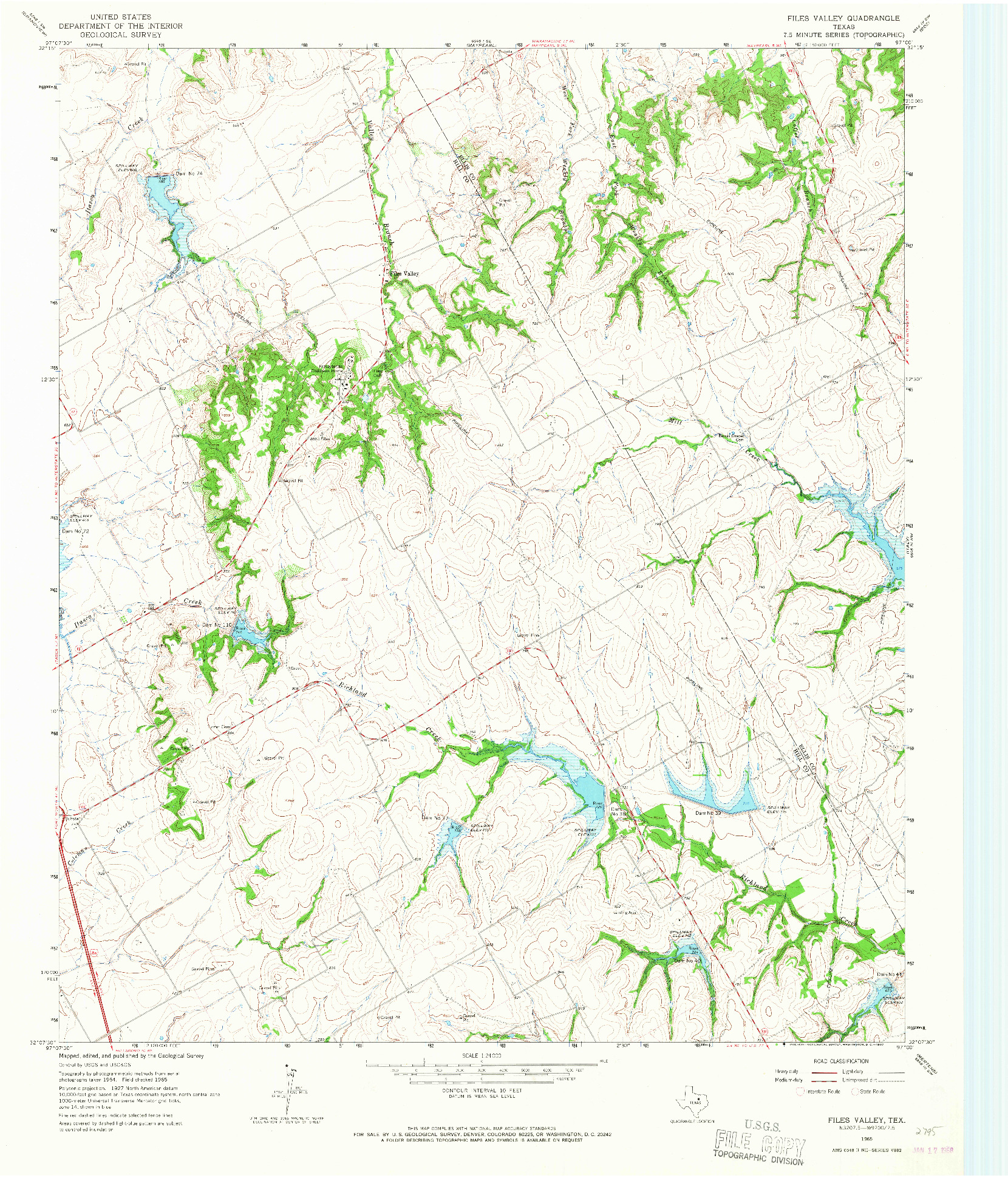 USGS 1:24000-SCALE QUADRANGLE FOR FILES VALLEY, TX 1965