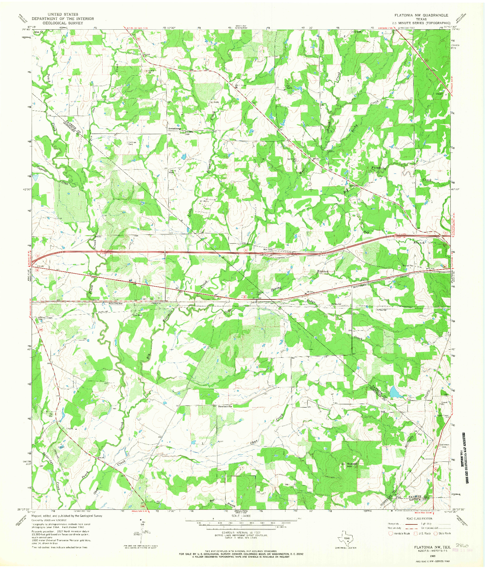 USGS 1:24000-SCALE QUADRANGLE FOR FLATONIA NW, TX 1965