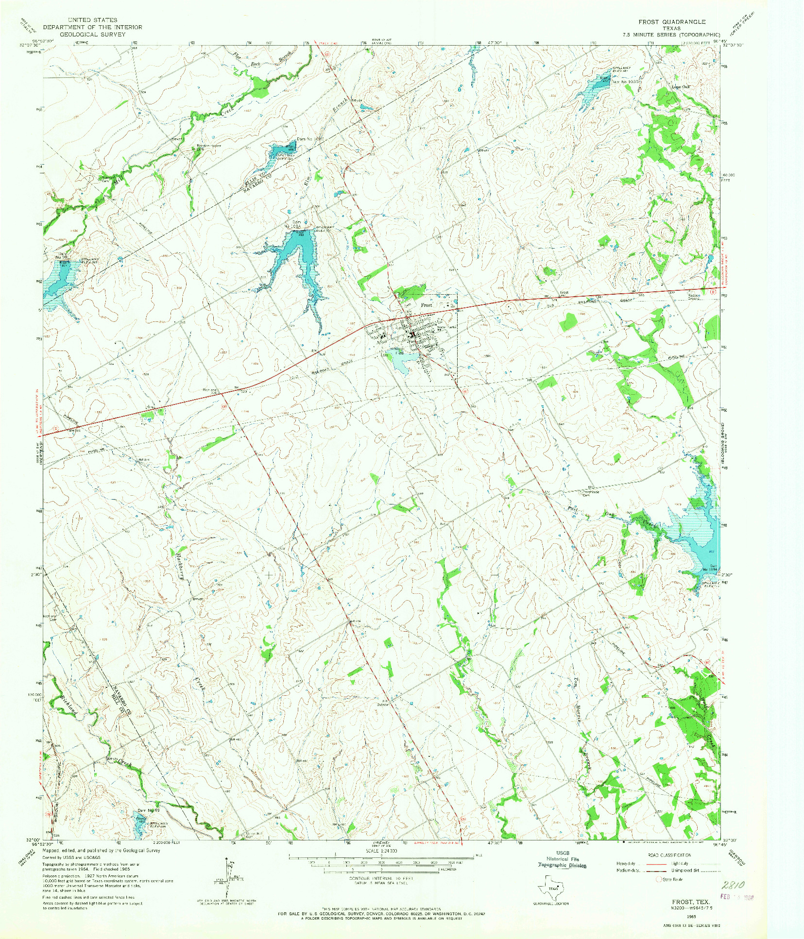 USGS 1:24000-SCALE QUADRANGLE FOR FROST, TX 1965