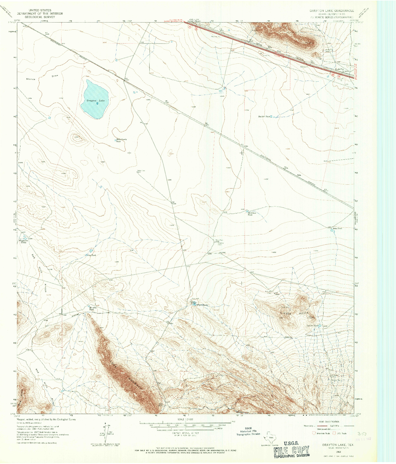 USGS 1:24000-SCALE QUADRANGLE FOR GRAYTON LAKE, TX 1963