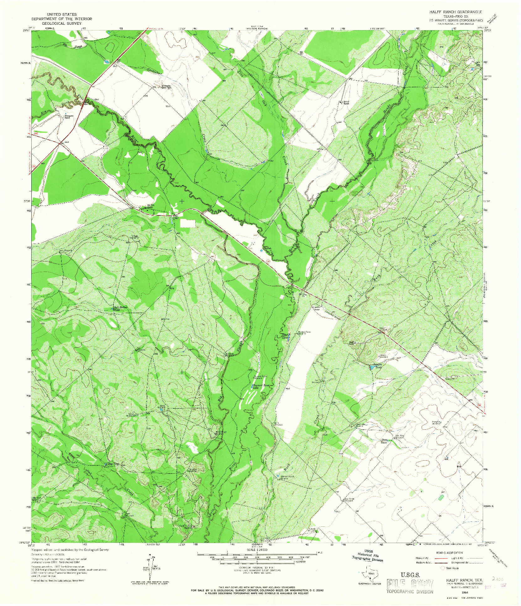 USGS 1:24000-SCALE QUADRANGLE FOR HALFF RANCH, TX 1964