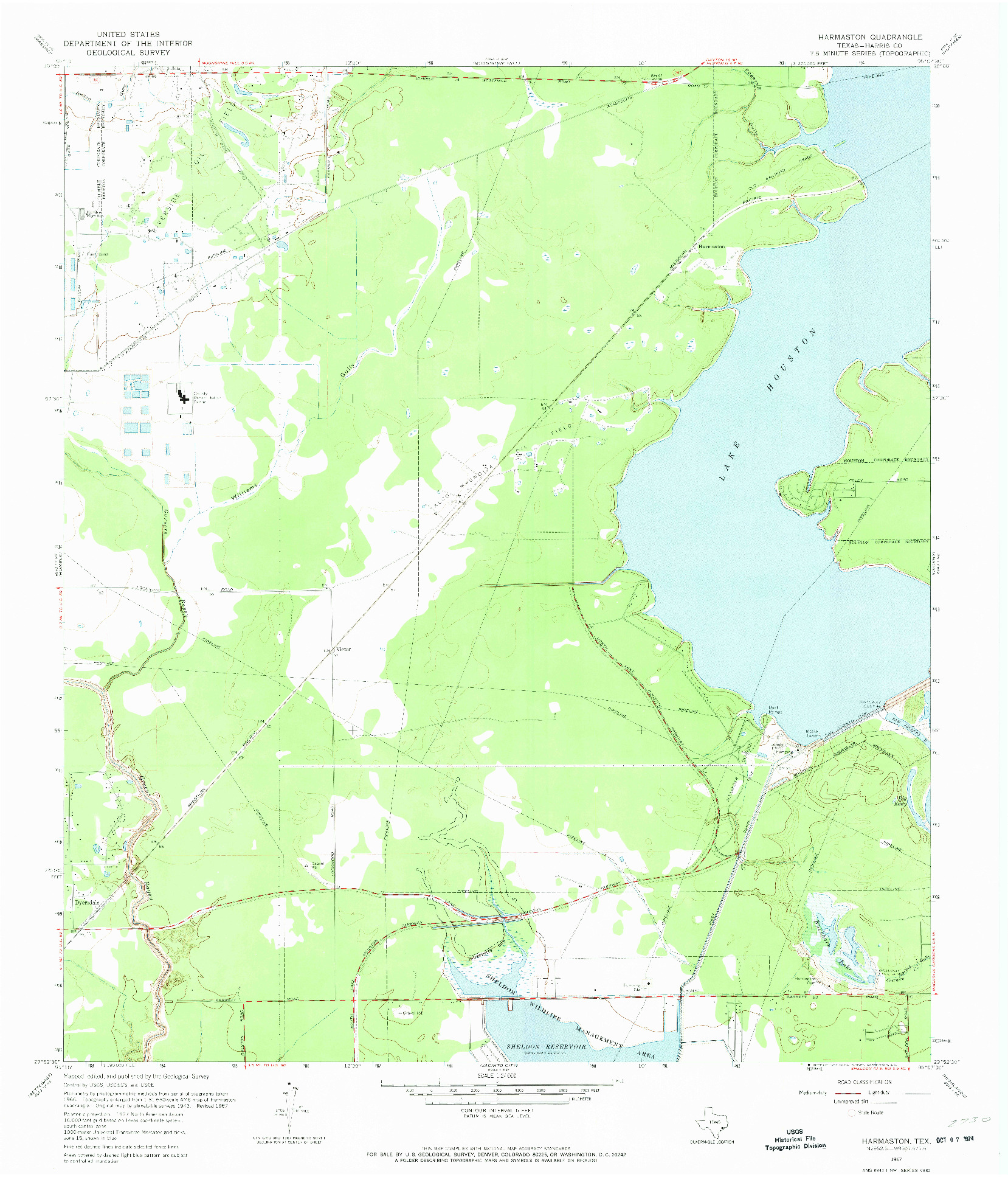 USGS 1:24000-SCALE QUADRANGLE FOR HARMASTON, TX 1967