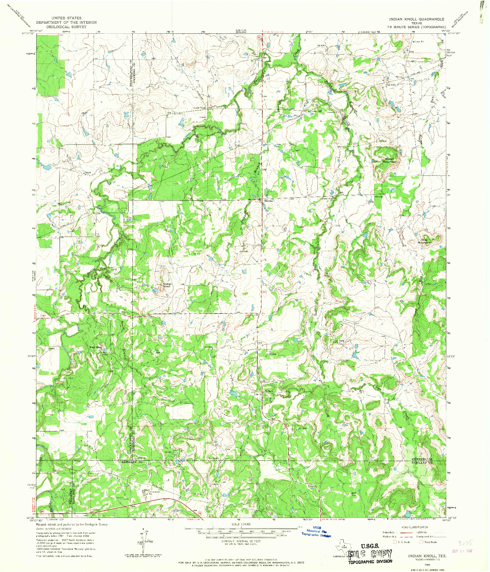 USGS 1:24000-SCALE QUADRANGLE FOR INDIAN KNOLL, TX 1965