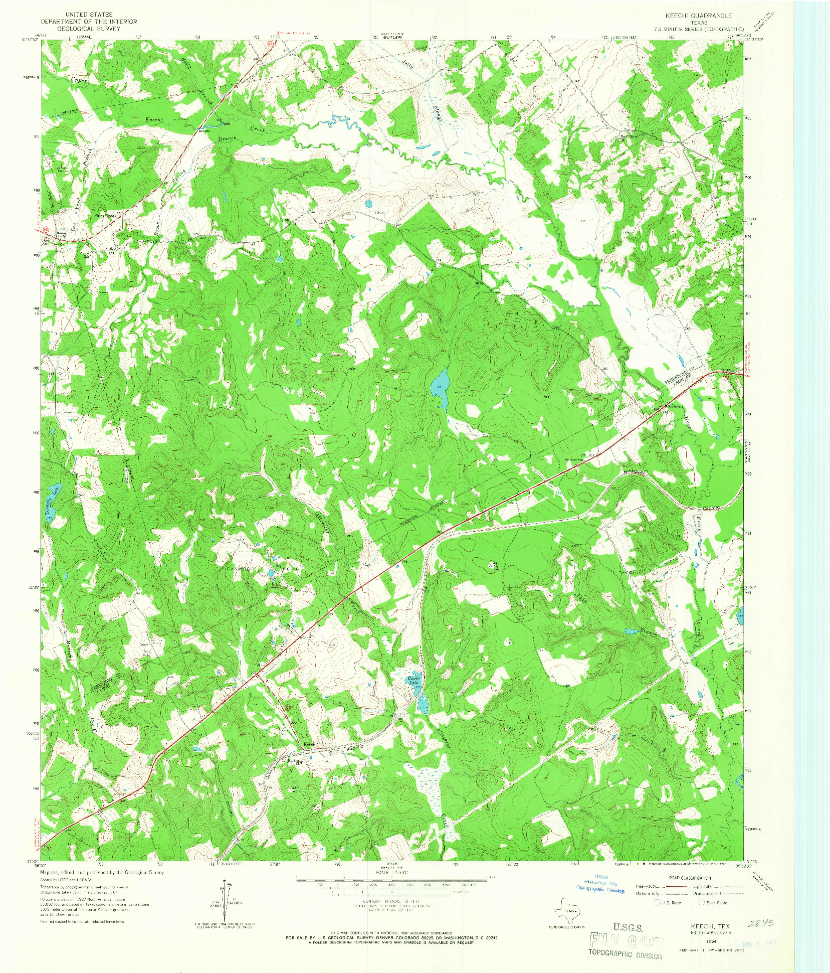 USGS 1:24000-SCALE QUADRANGLE FOR KEECHI, TX 1964