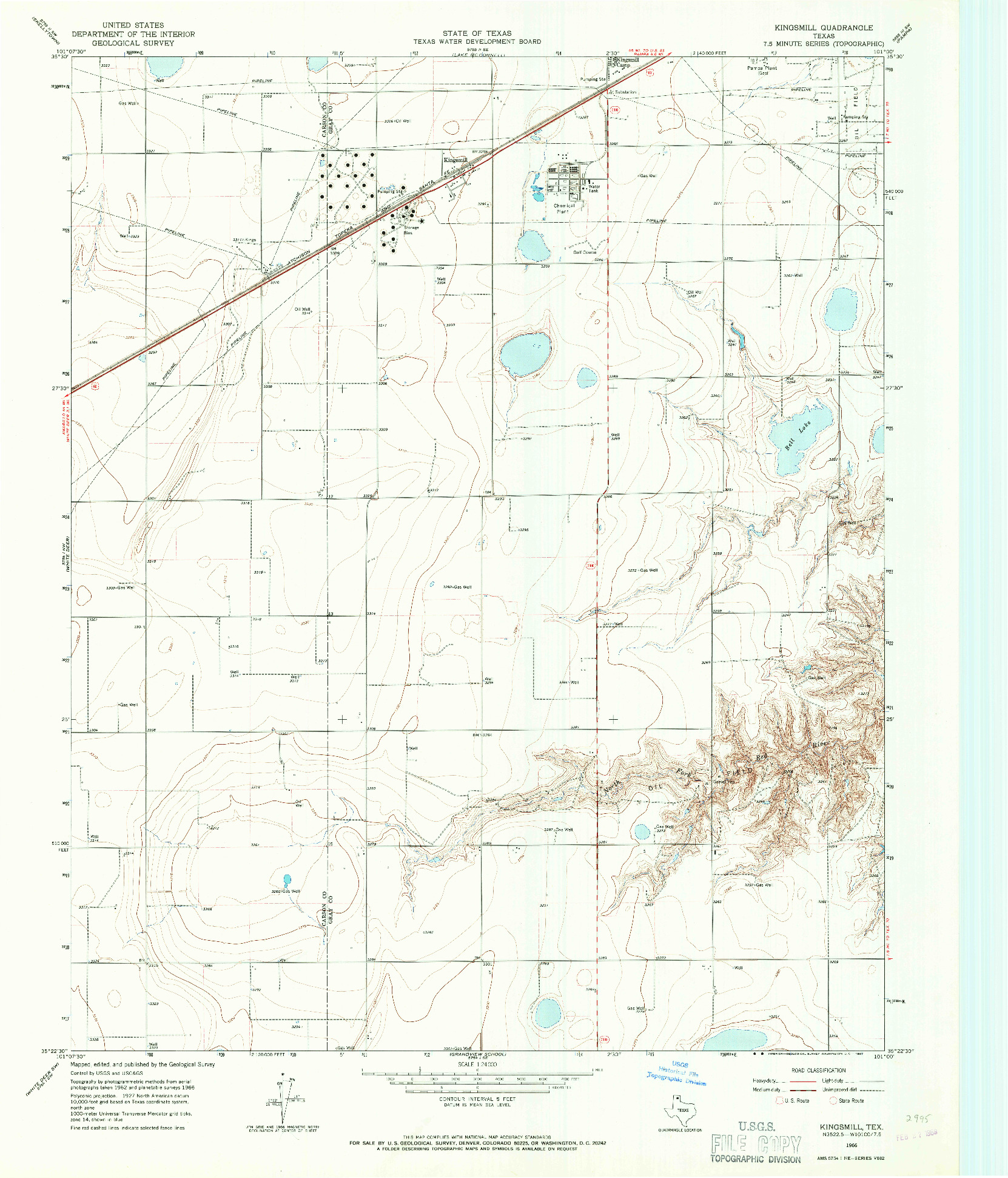USGS 1:24000-SCALE QUADRANGLE FOR KINGSMILL, TX 1966