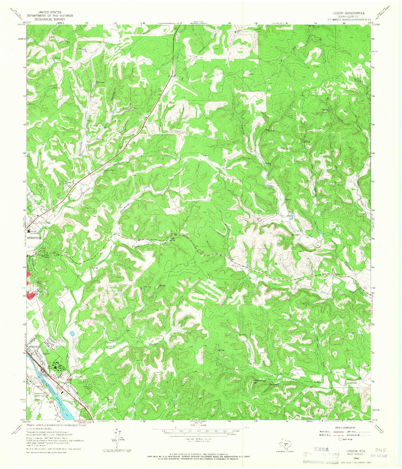 USGS 1:24000-SCALE QUADRANGLE FOR LEGION, TX 1964