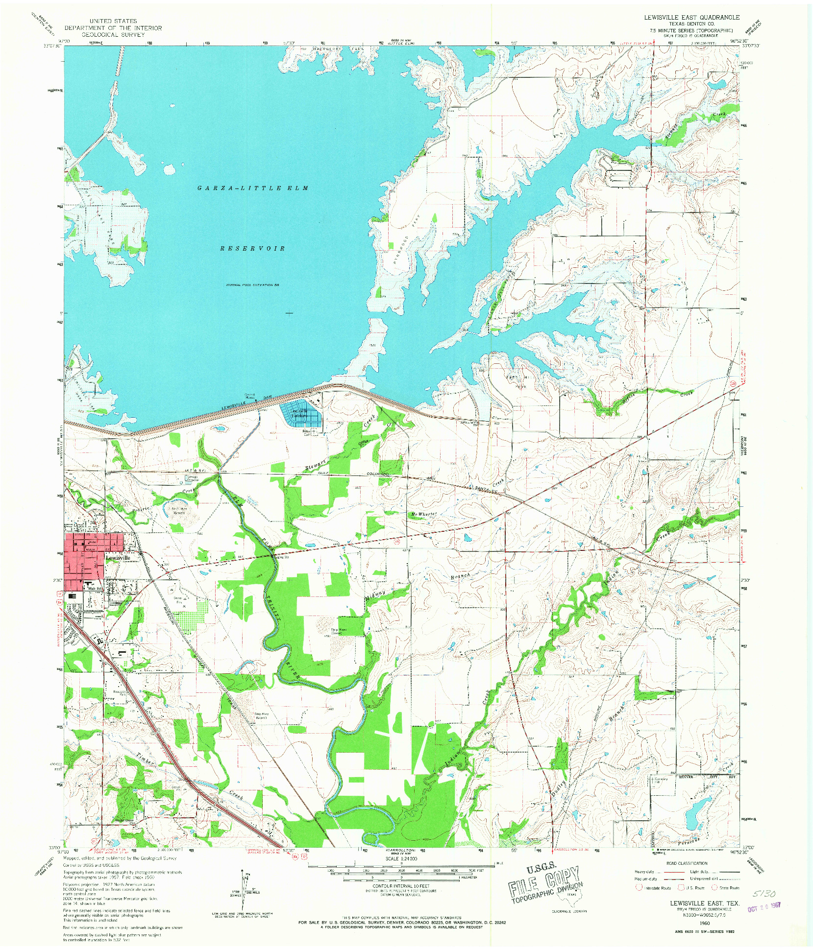 USGS 1:24000-SCALE QUADRANGLE FOR LEWISVILLE EAST, TX 1960