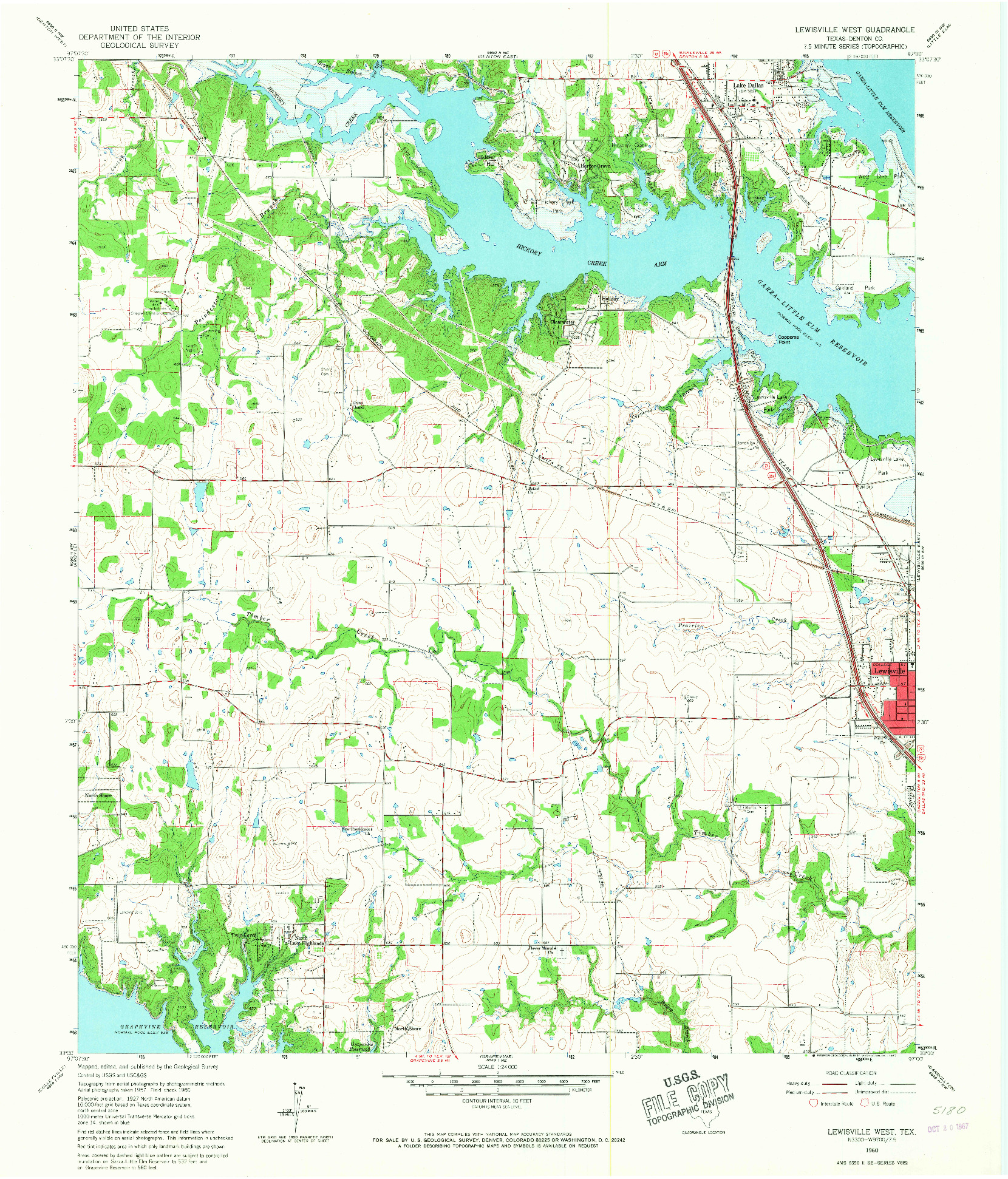 USGS 1:24000-SCALE QUADRANGLE FOR LEWISVILLE WEST, TX 1960