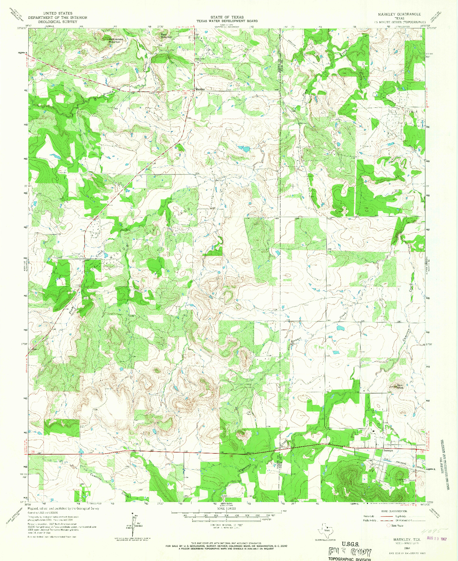 USGS 1:24000-SCALE QUADRANGLE FOR MARKLEY, TX 1964