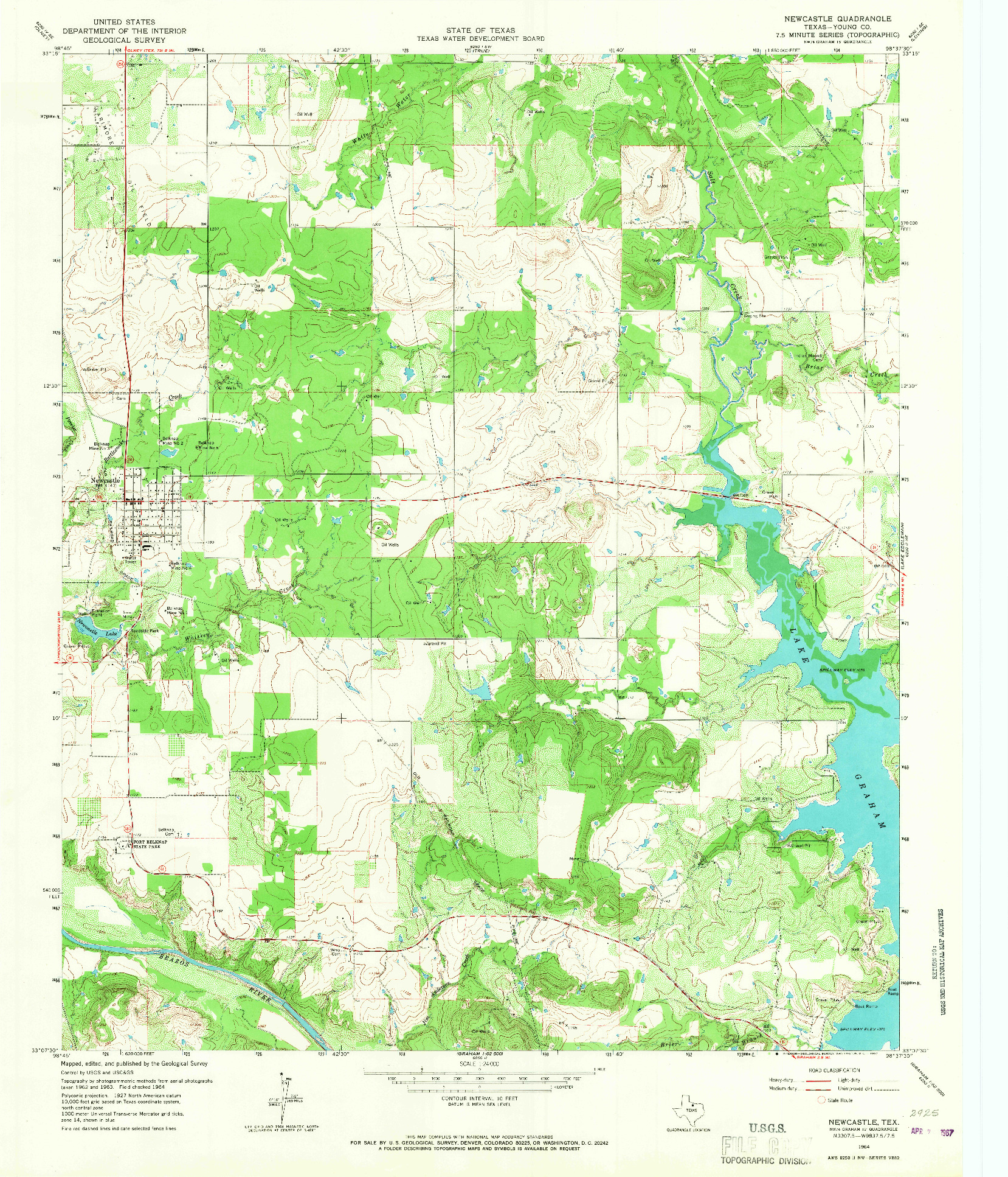 USGS 1:24000-SCALE QUADRANGLE FOR NEWCASTLE, TX 1964