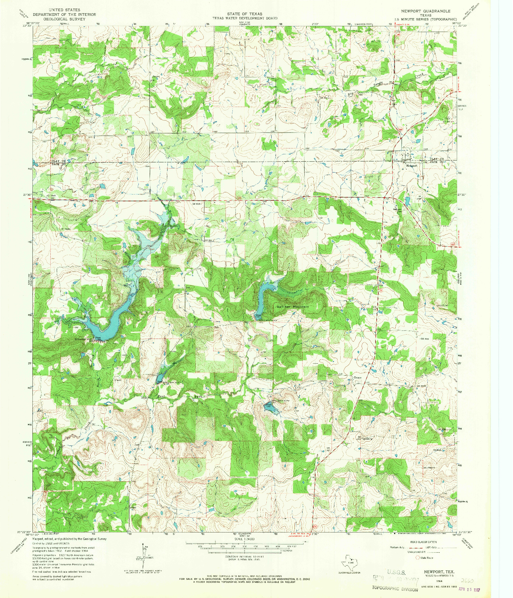 USGS 1:24000-SCALE QUADRANGLE FOR NEWPORT, TX 1964