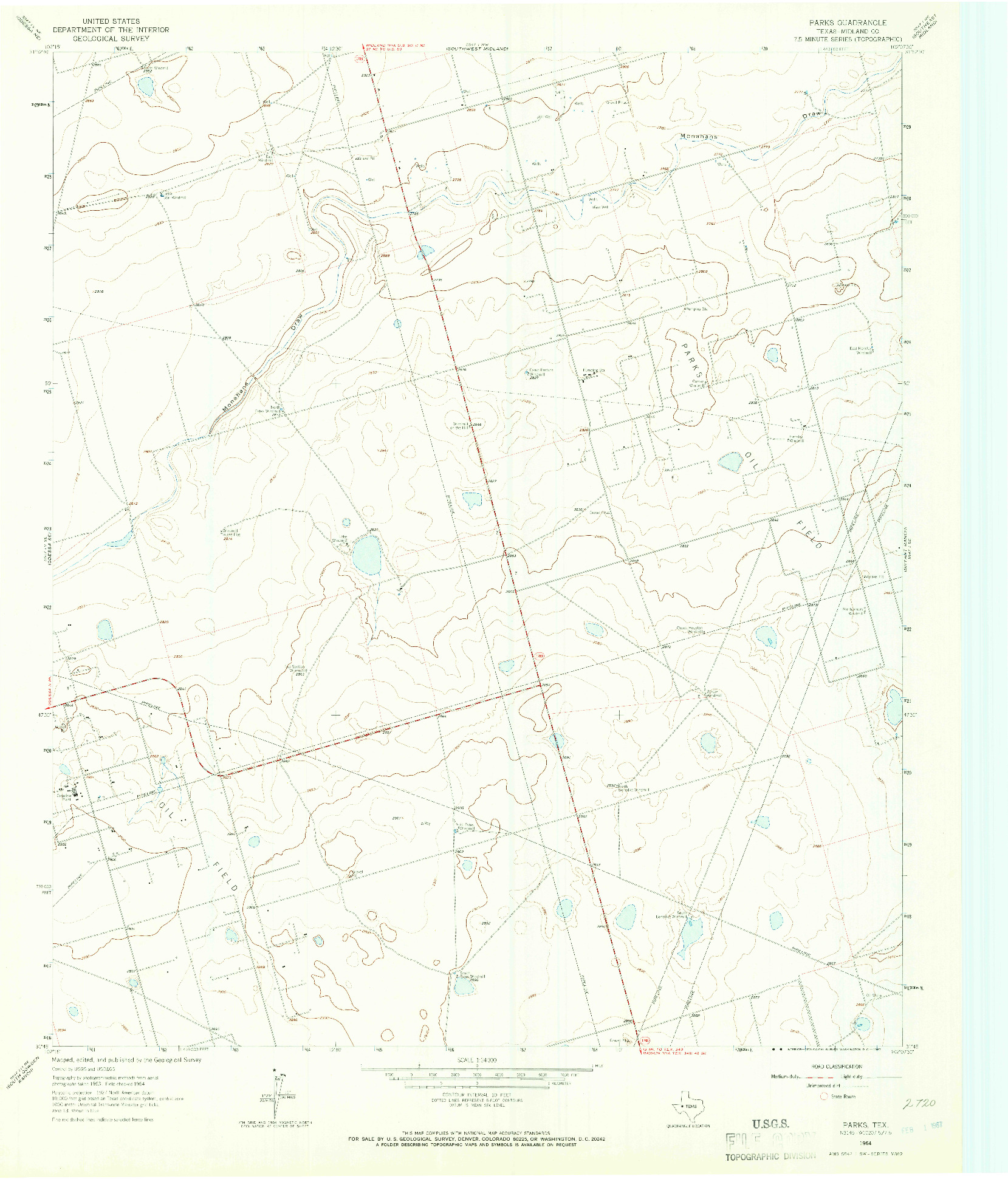 USGS 1:24000-SCALE QUADRANGLE FOR PARKS, TX 1964