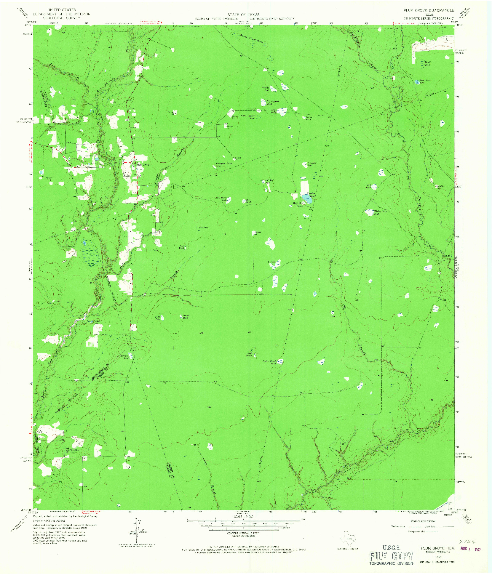 USGS 1:24000-SCALE QUADRANGLE FOR PLUM GROVE, TX 1959