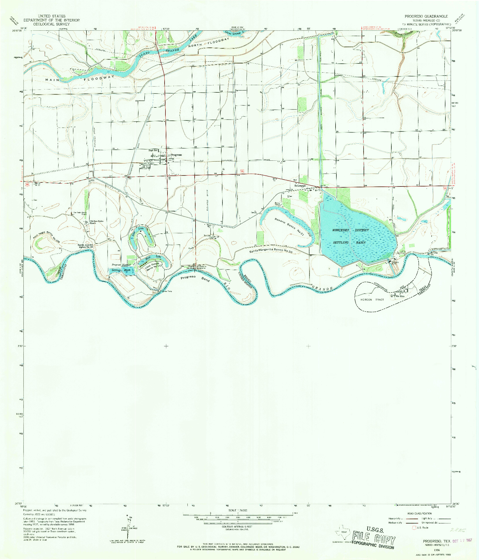 USGS 1:24000-SCALE QUADRANGLE FOR PROGRESO, TX 1956