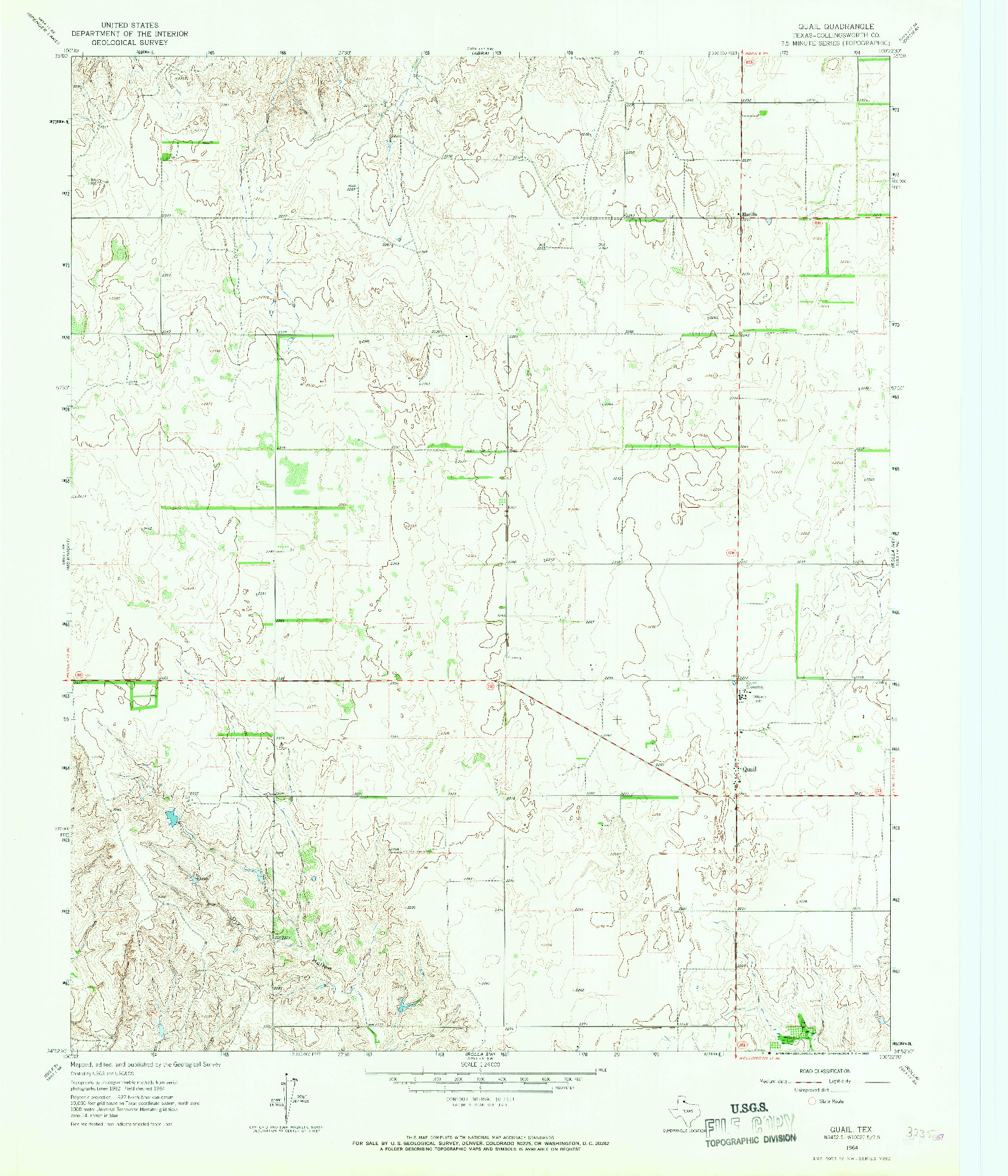 USGS 1:24000-SCALE QUADRANGLE FOR QUAIL, TX 1964