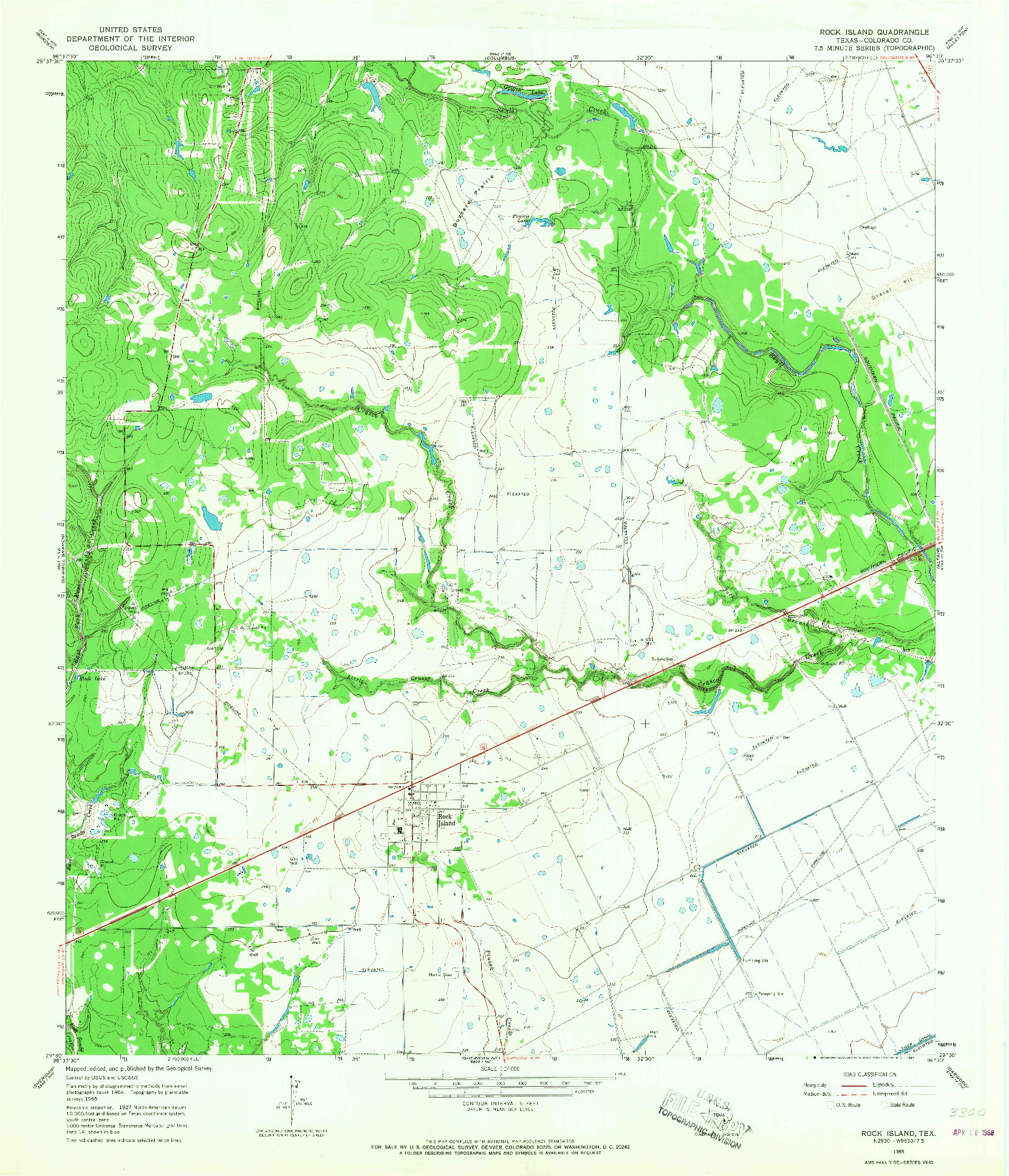 USGS 1:24000-SCALE QUADRANGLE FOR ROCK ISLAND, TX 1965