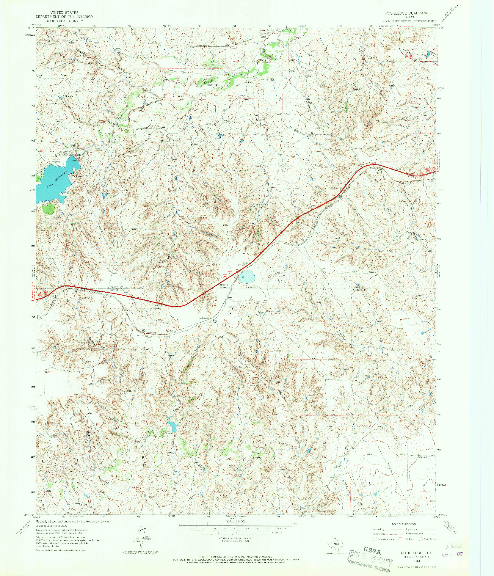 USGS 1:24000-SCALE QUADRANGLE FOR ROCKLEDGE, TX 1964