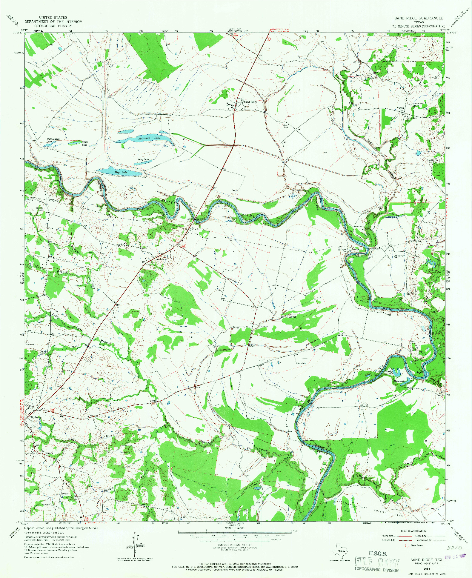 USGS 1:24000-SCALE QUADRANGLE FOR SAND RIDGE, TX 1964