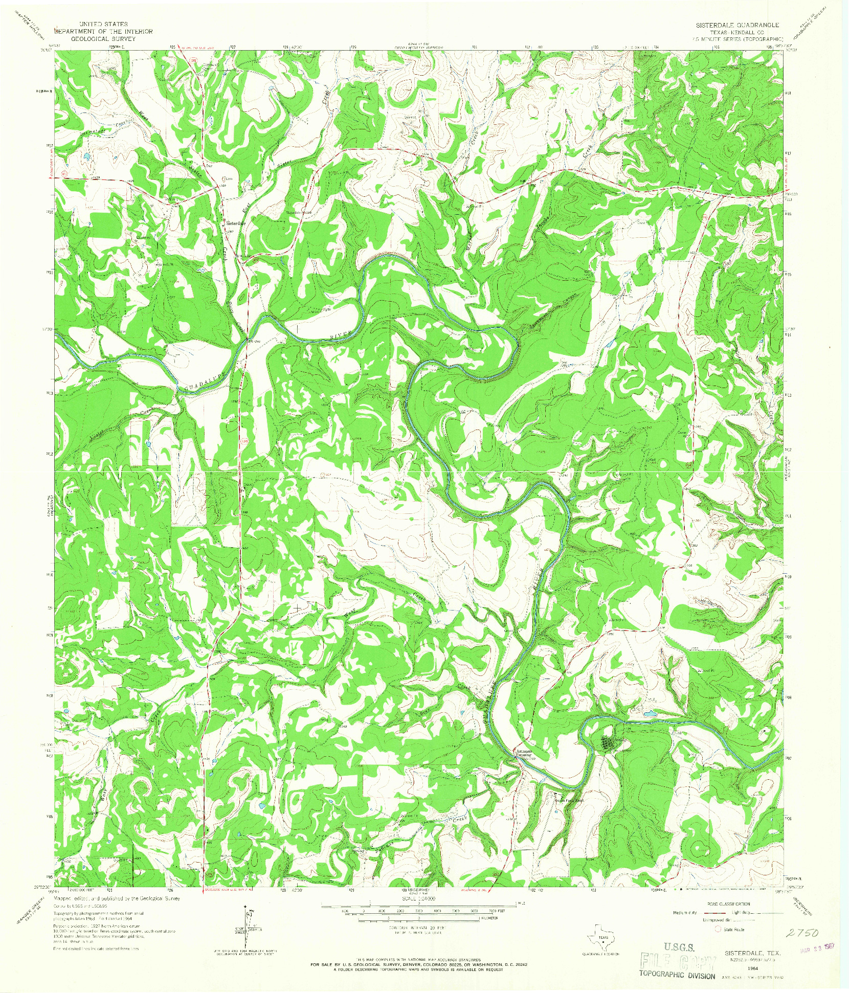 USGS 1:24000-SCALE QUADRANGLE FOR SISTERDALE, TX 1964