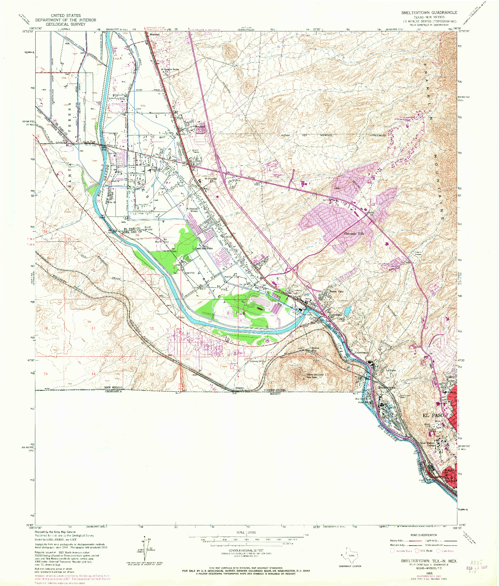 USGS 1:24000-SCALE QUADRANGLE FOR SMELTERTOWN, TX 1955