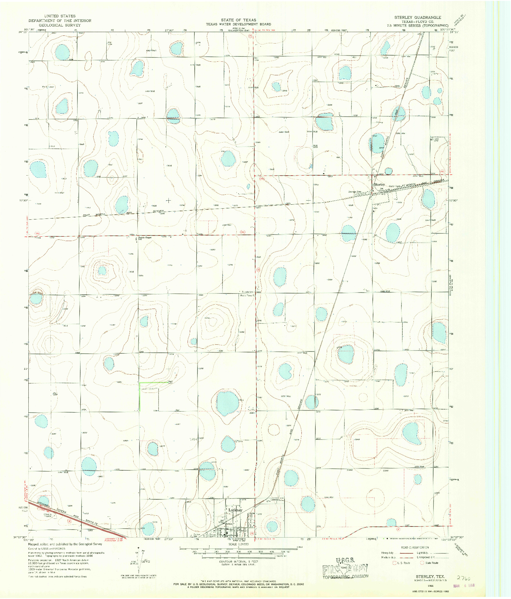 USGS 1:24000-SCALE QUADRANGLE FOR STERLEY, TX 1966