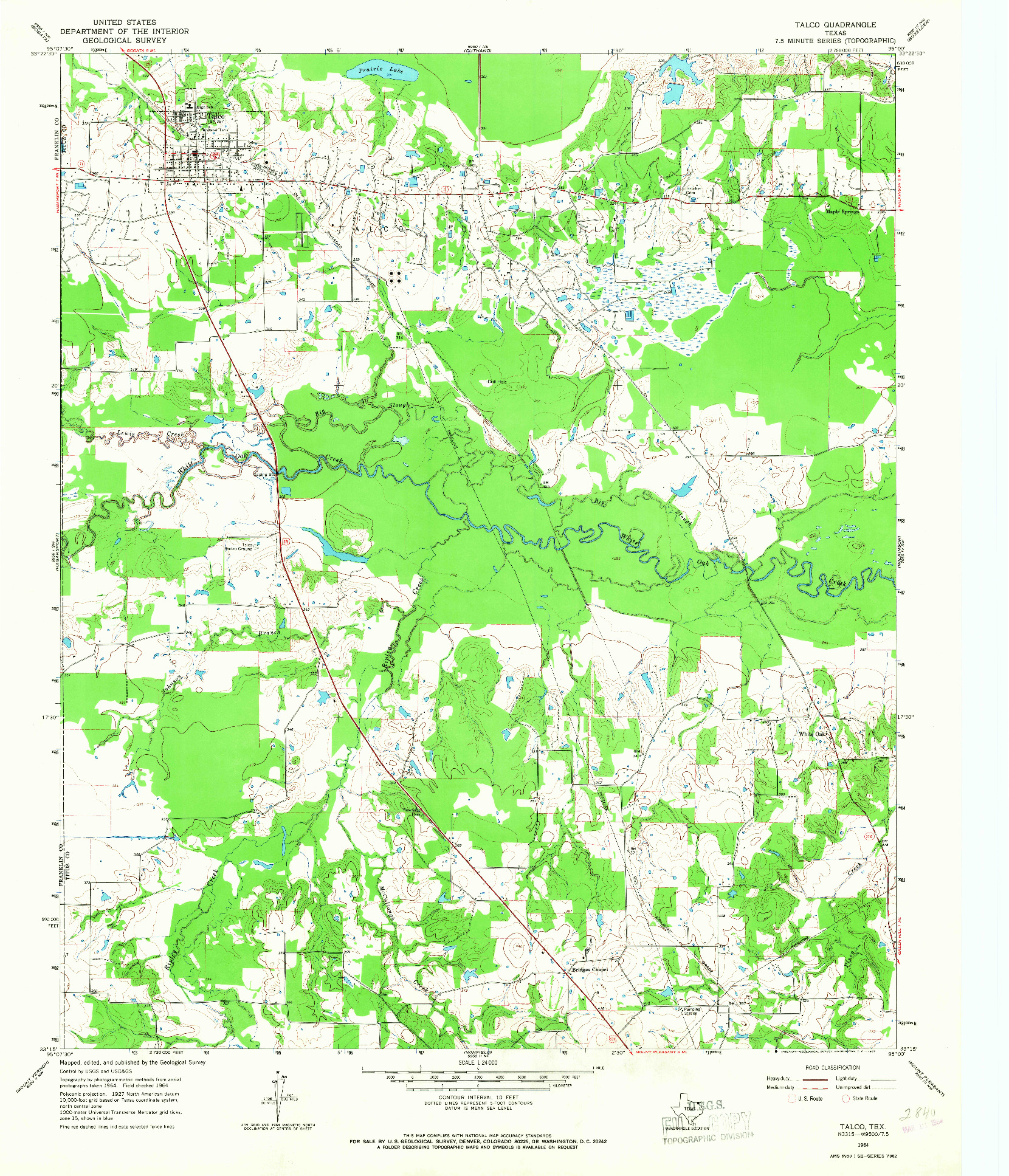 USGS 1:24000-SCALE QUADRANGLE FOR TALCO, TX 1964