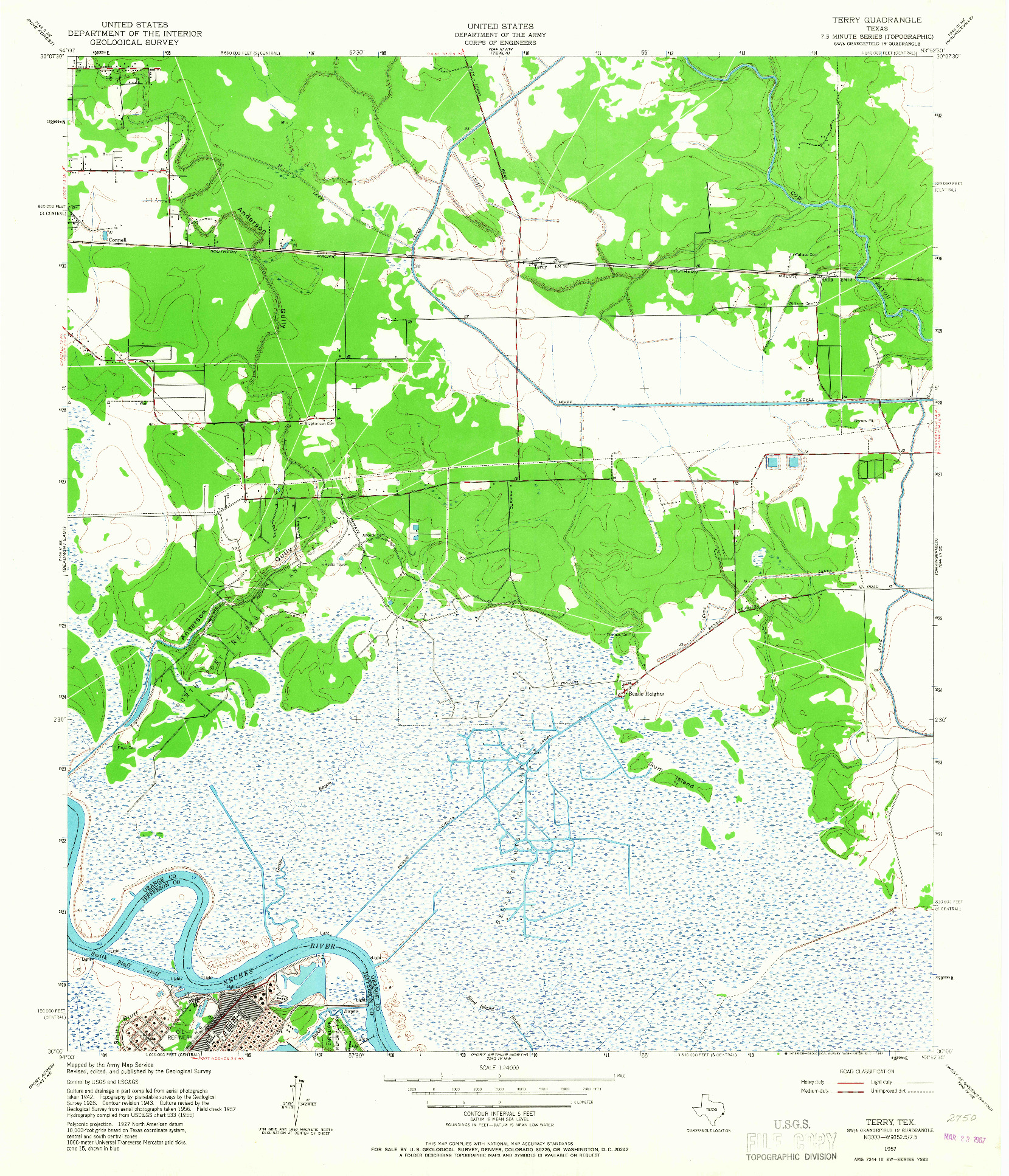 USGS 1:24000-SCALE QUADRANGLE FOR TERRY, TX 1957