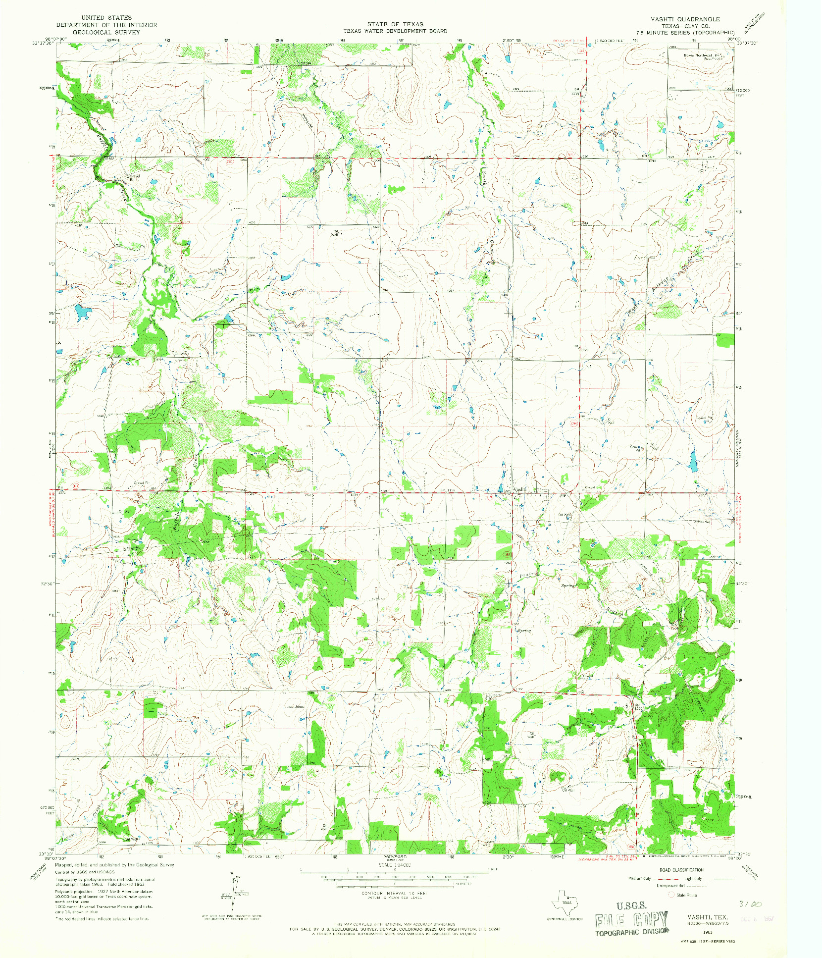 USGS 1:24000-SCALE QUADRANGLE FOR VASHTI, TX 1963