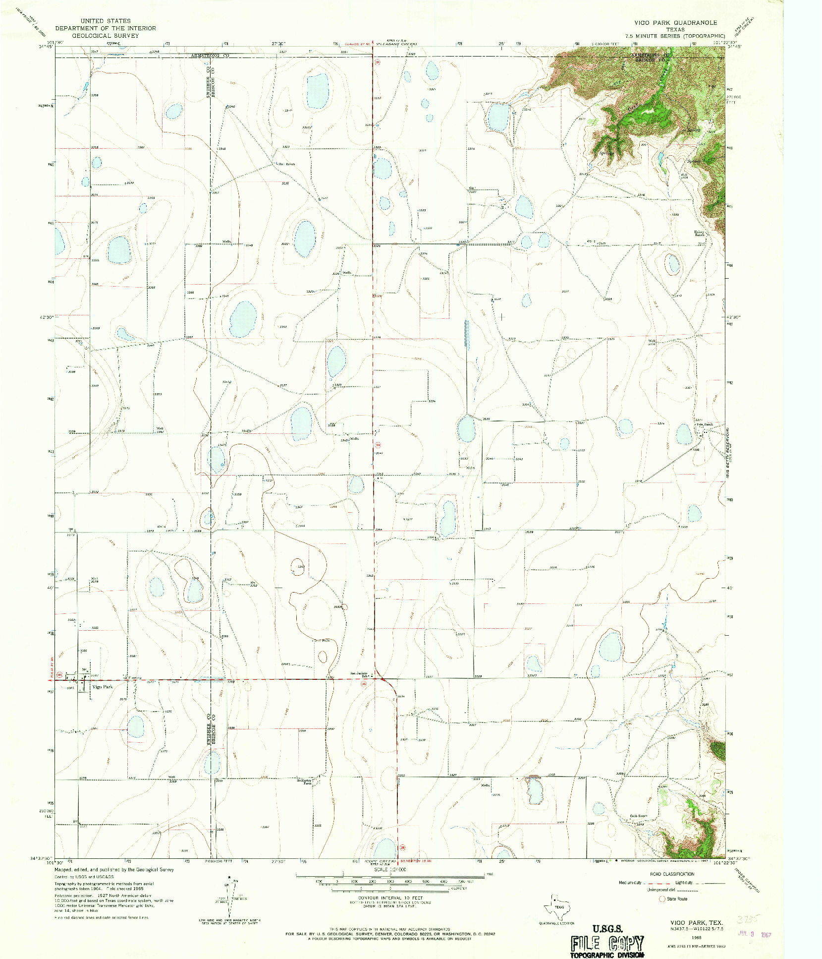 USGS 1:24000-SCALE QUADRANGLE FOR VIGO PARK, TX 1965
