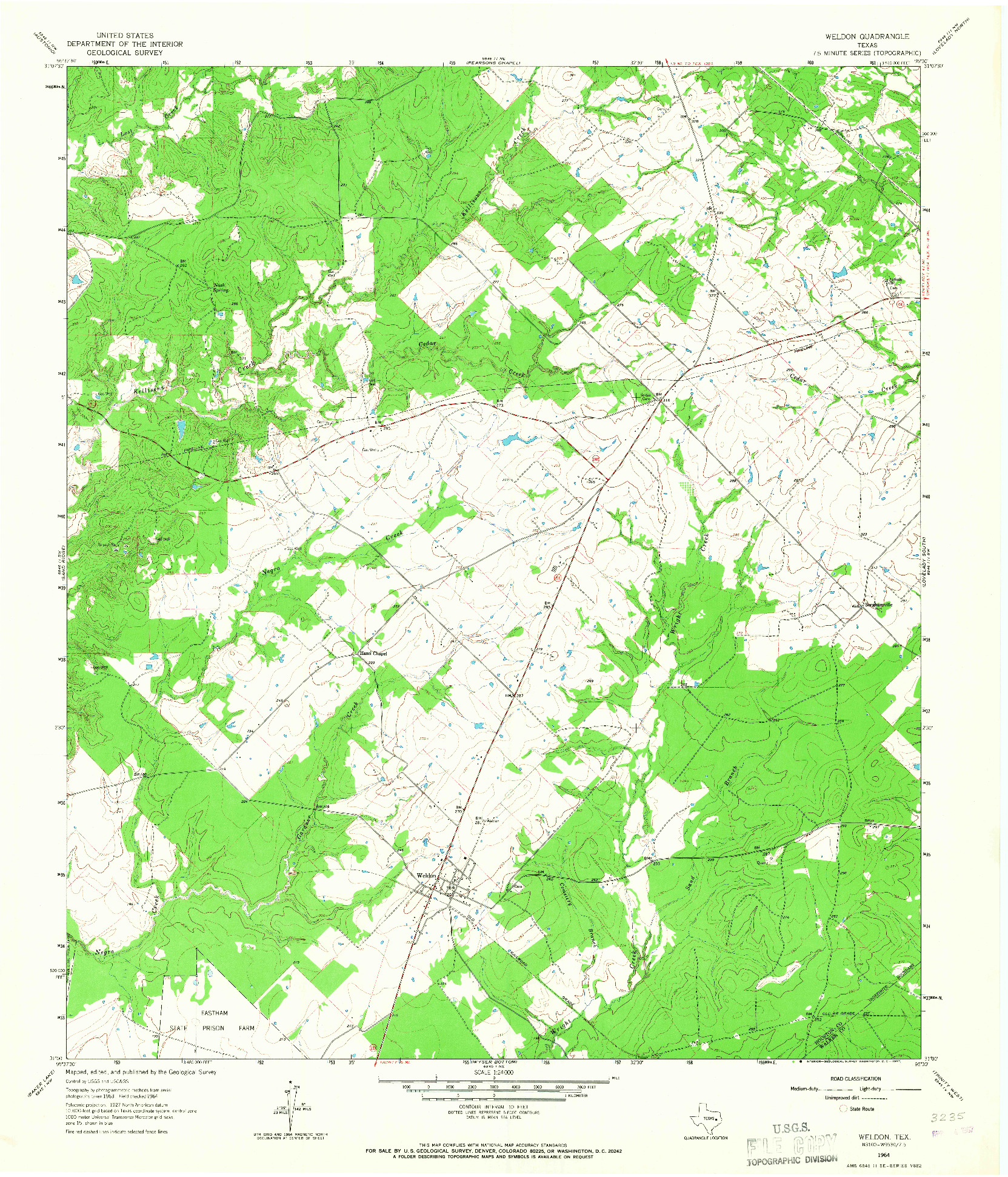 USGS 1:24000-SCALE QUADRANGLE FOR WELDON, TX 1964