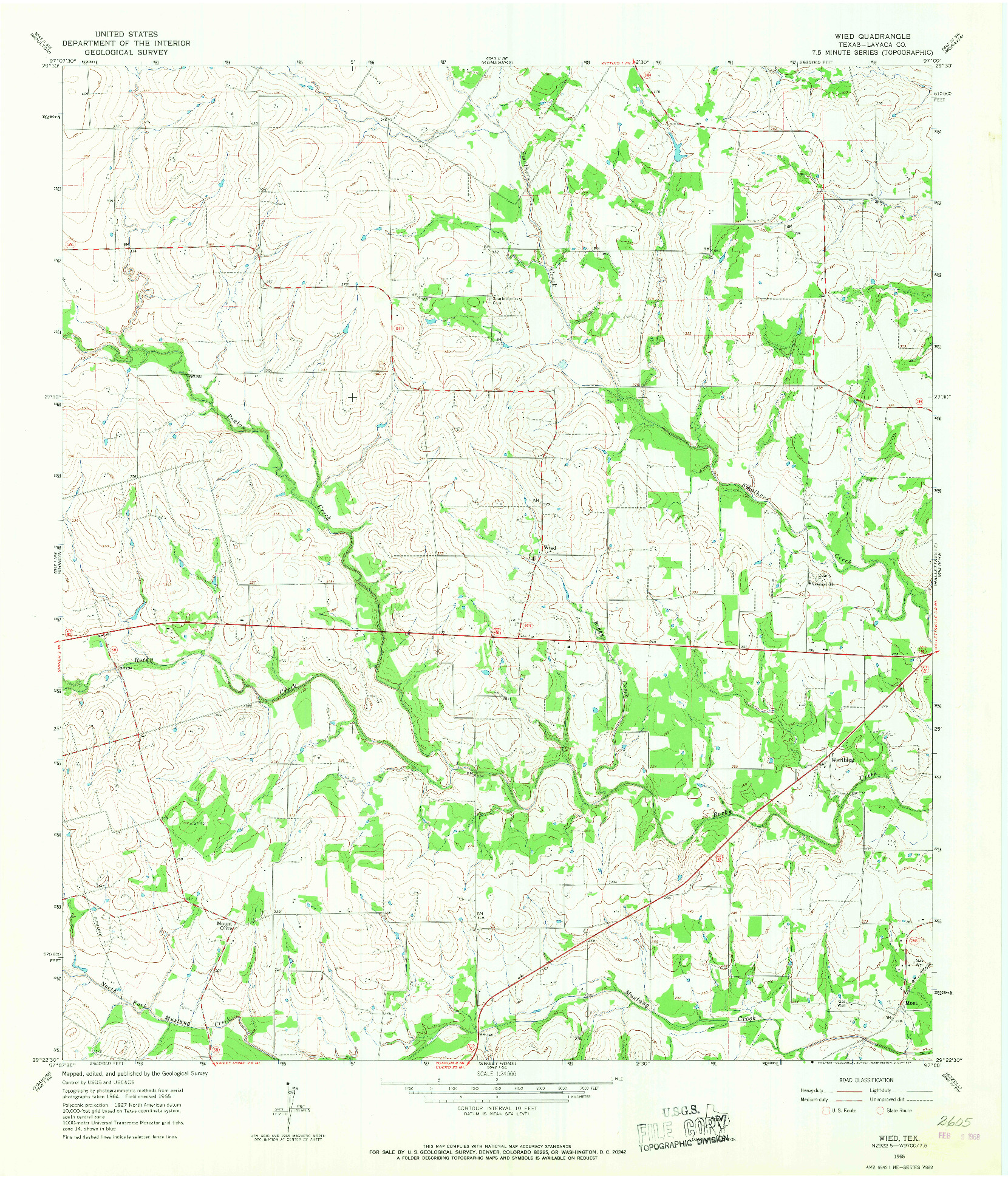 USGS 1:24000-SCALE QUADRANGLE FOR WIED, TX 1965
