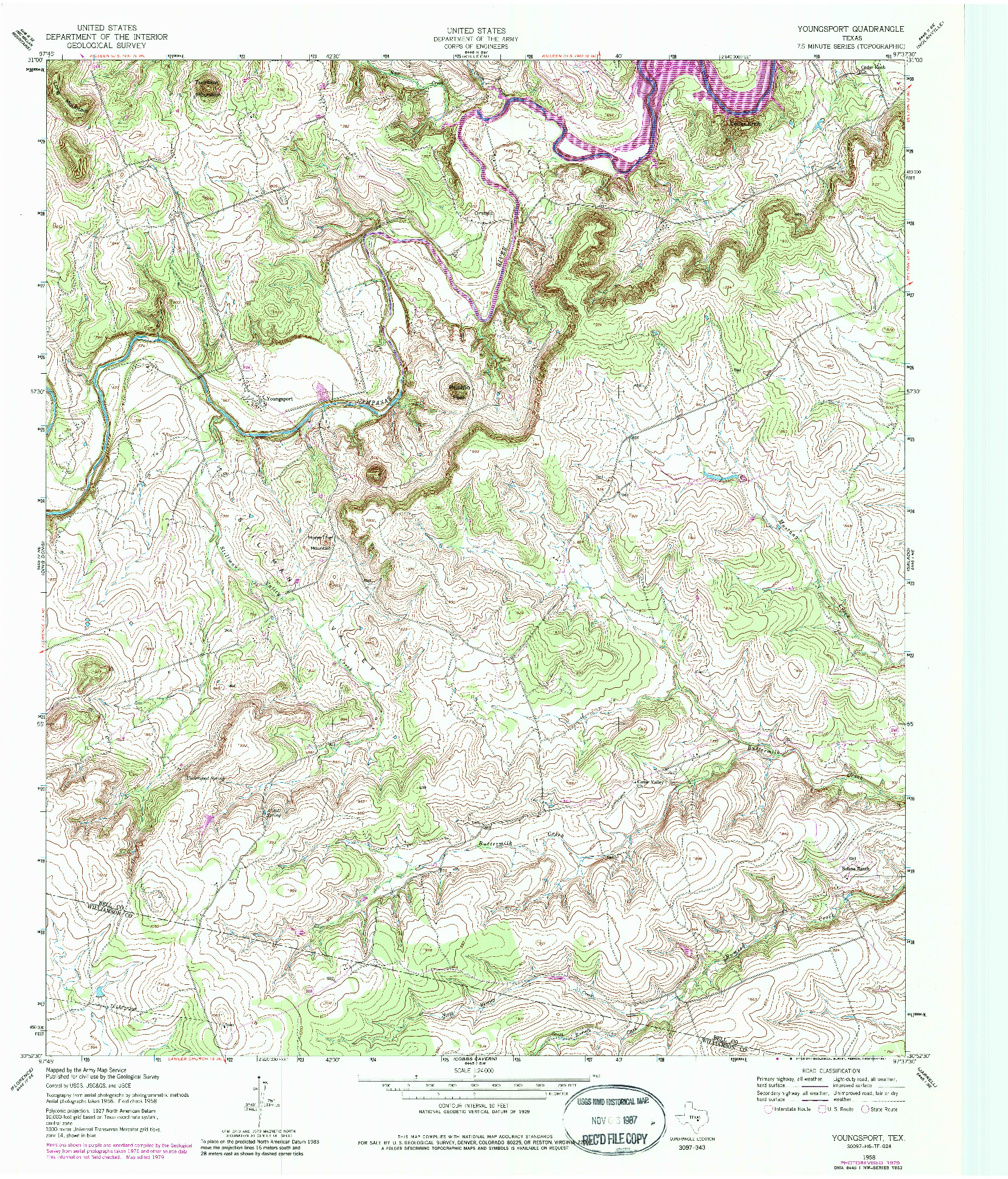 USGS 1:24000-SCALE QUADRANGLE FOR YOUNGSPORT, TX 1958