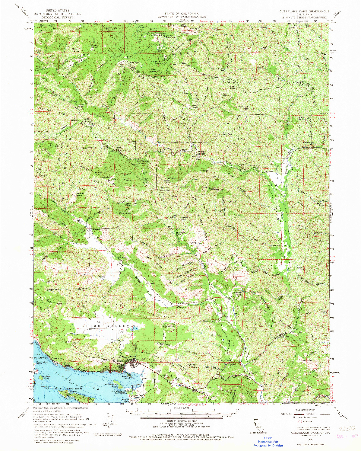 USGS 1:62500-SCALE QUADRANGLE FOR CLEARLAKE OAKS, CA 1960