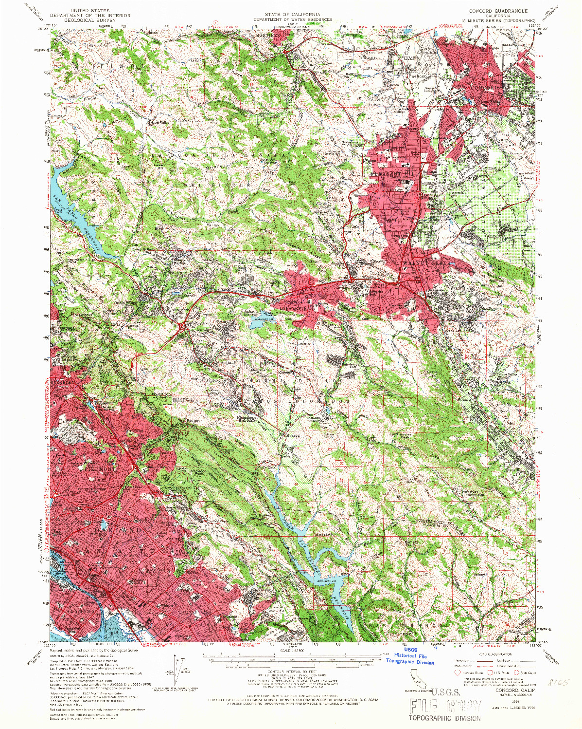 USGS 1:62500-SCALE QUADRANGLE FOR CONCORD, CA 1959