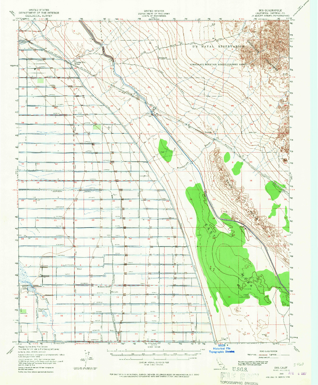 USGS 1:62500-SCALE QUADRANGLE FOR IRIS, CA 1940