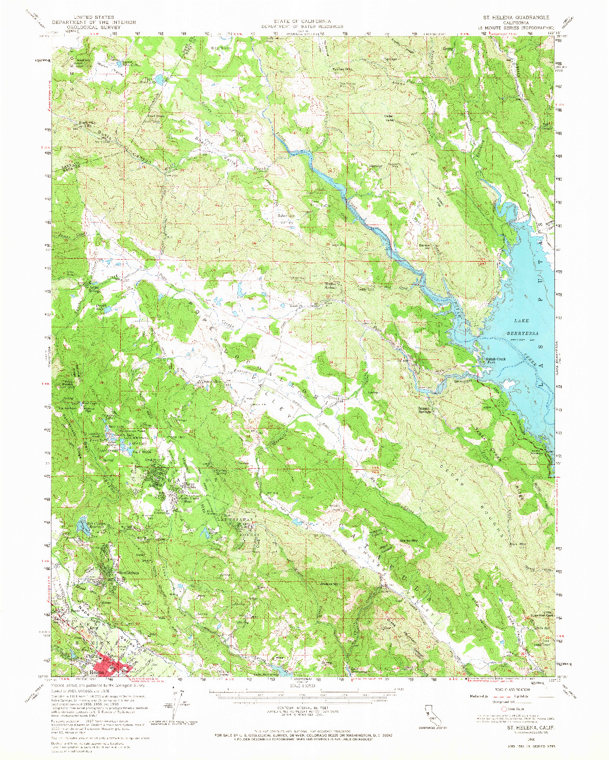 USGS 1:62500-SCALE QUADRANGLE FOR ST. HELENA, CA 1960