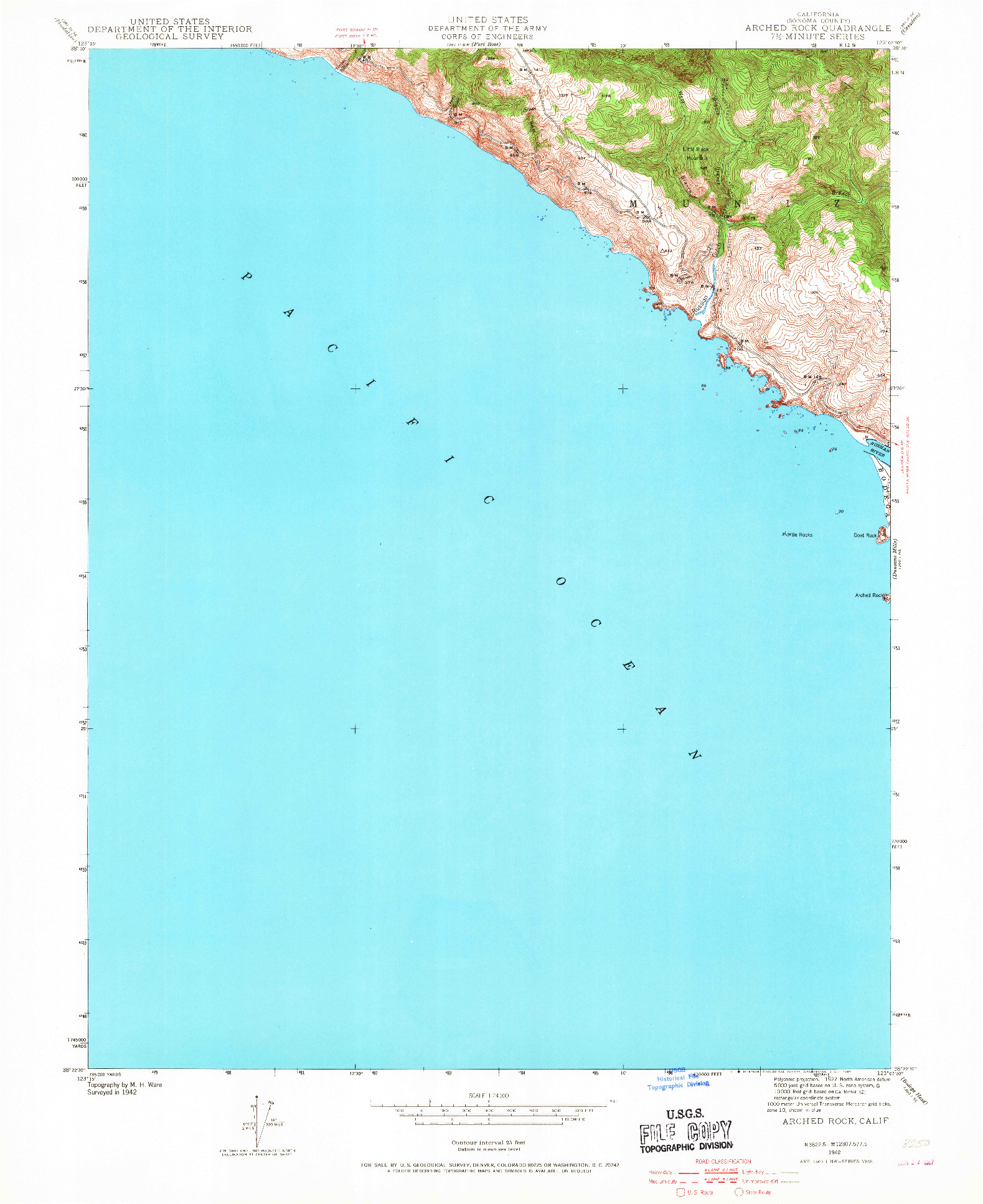 USGS 1:24000-SCALE QUADRANGLE FOR ARCHED ROCK, CA 1942