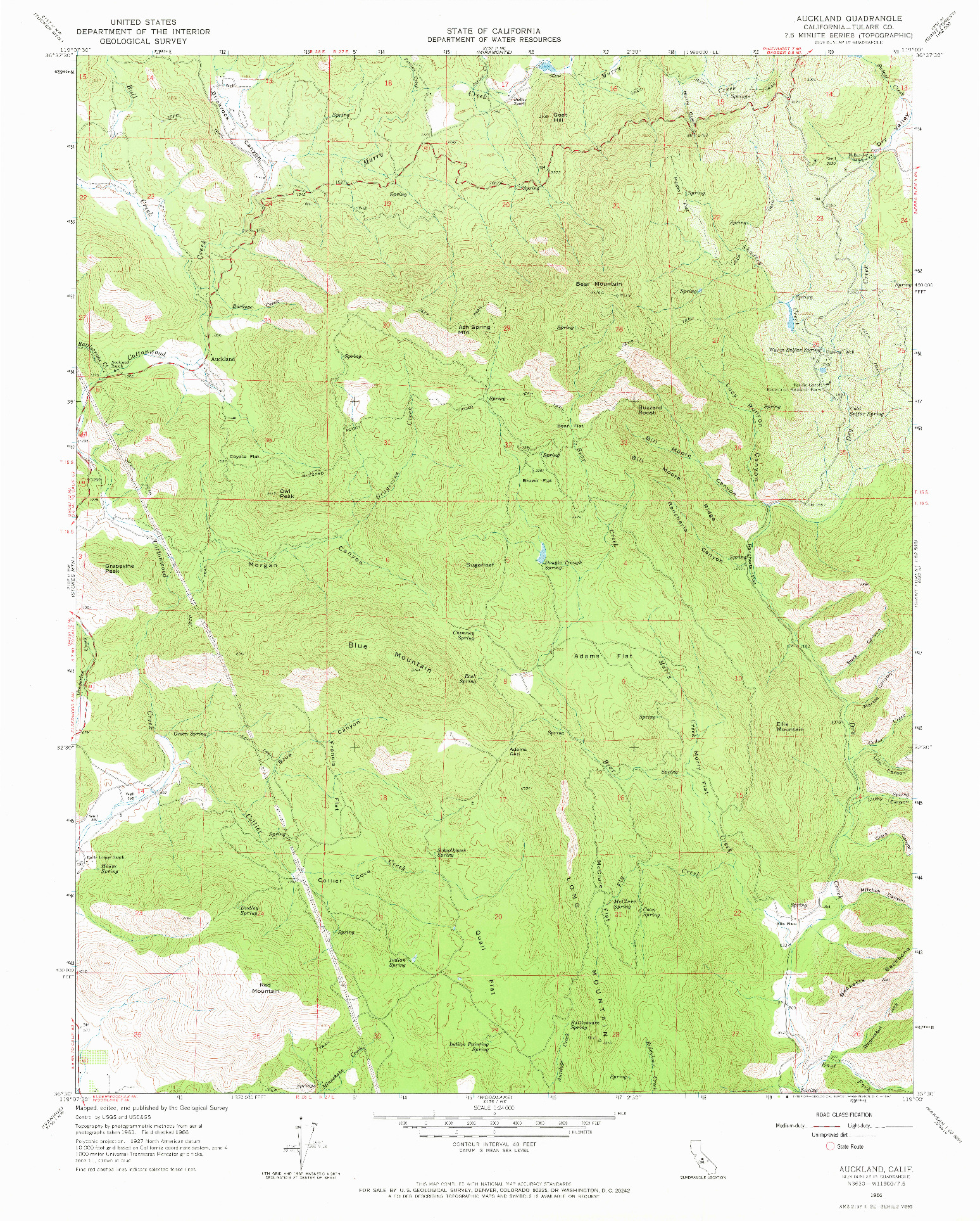 USGS 1:24000-SCALE QUADRANGLE FOR AUCKLAND, CA 1966