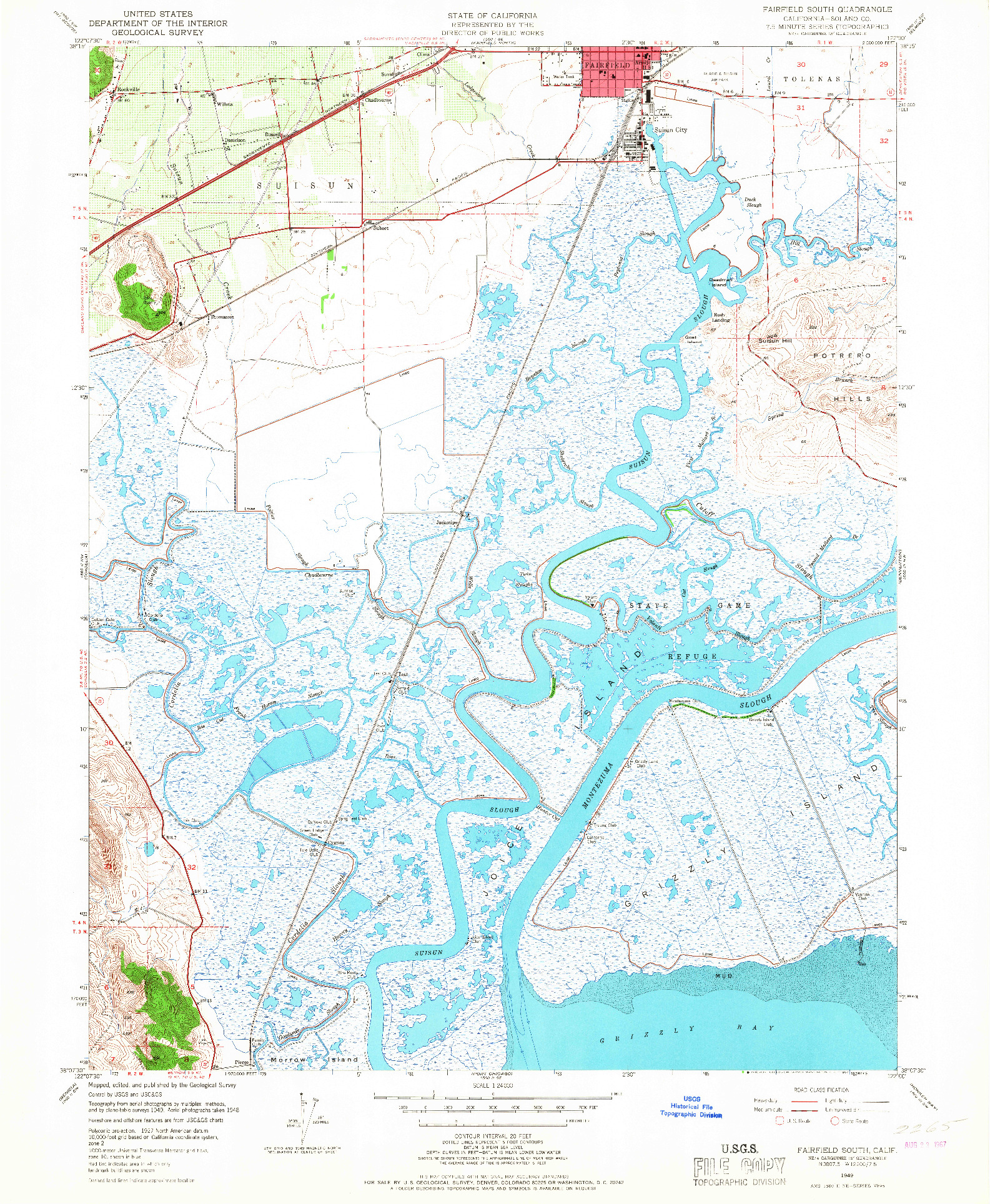 USGS 1:24000-SCALE QUADRANGLE FOR FAIRFIELD SOUTH, CA 1949