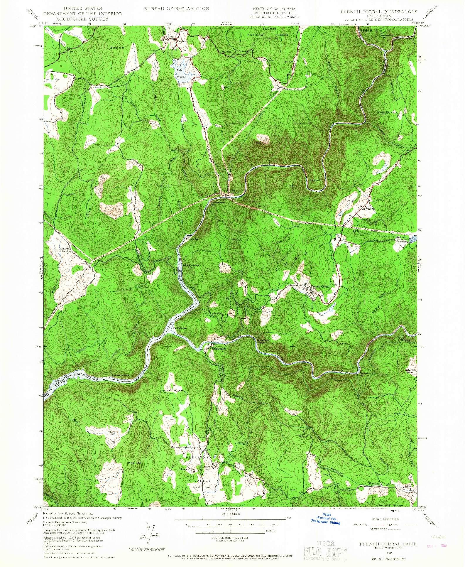 USGS 1:24000-SCALE QUADRANGLE FOR FRENCH CORRAL, CA 1948