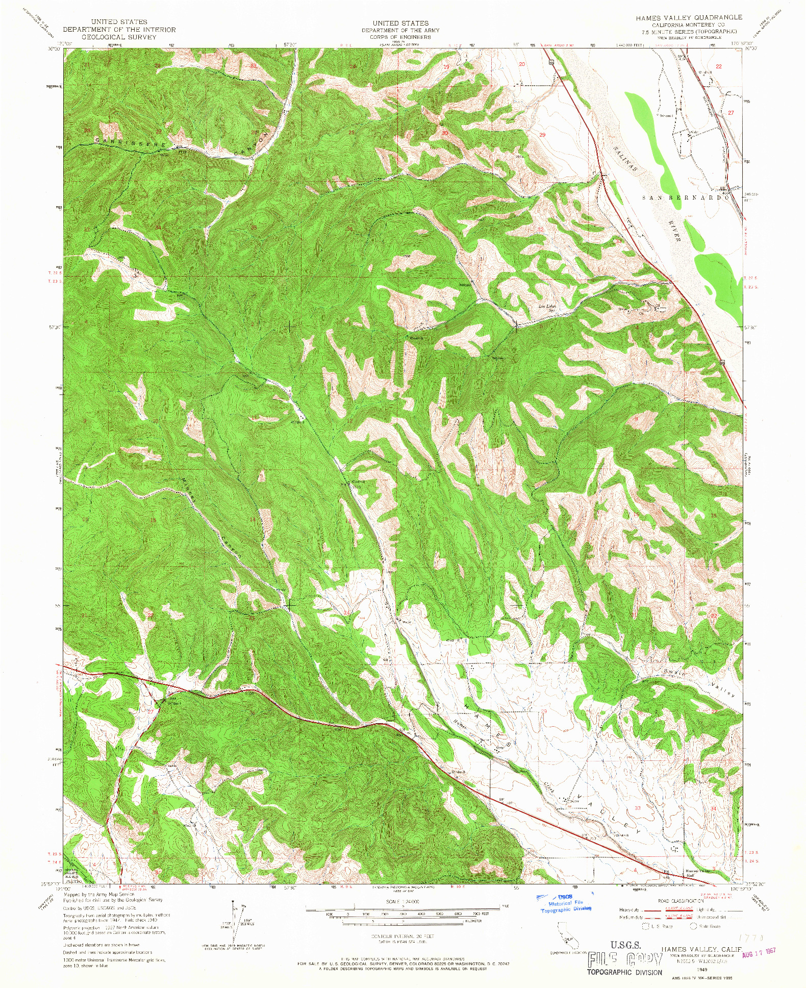 USGS 1:24000-SCALE QUADRANGLE FOR HAMES VALLEY, CA 1949