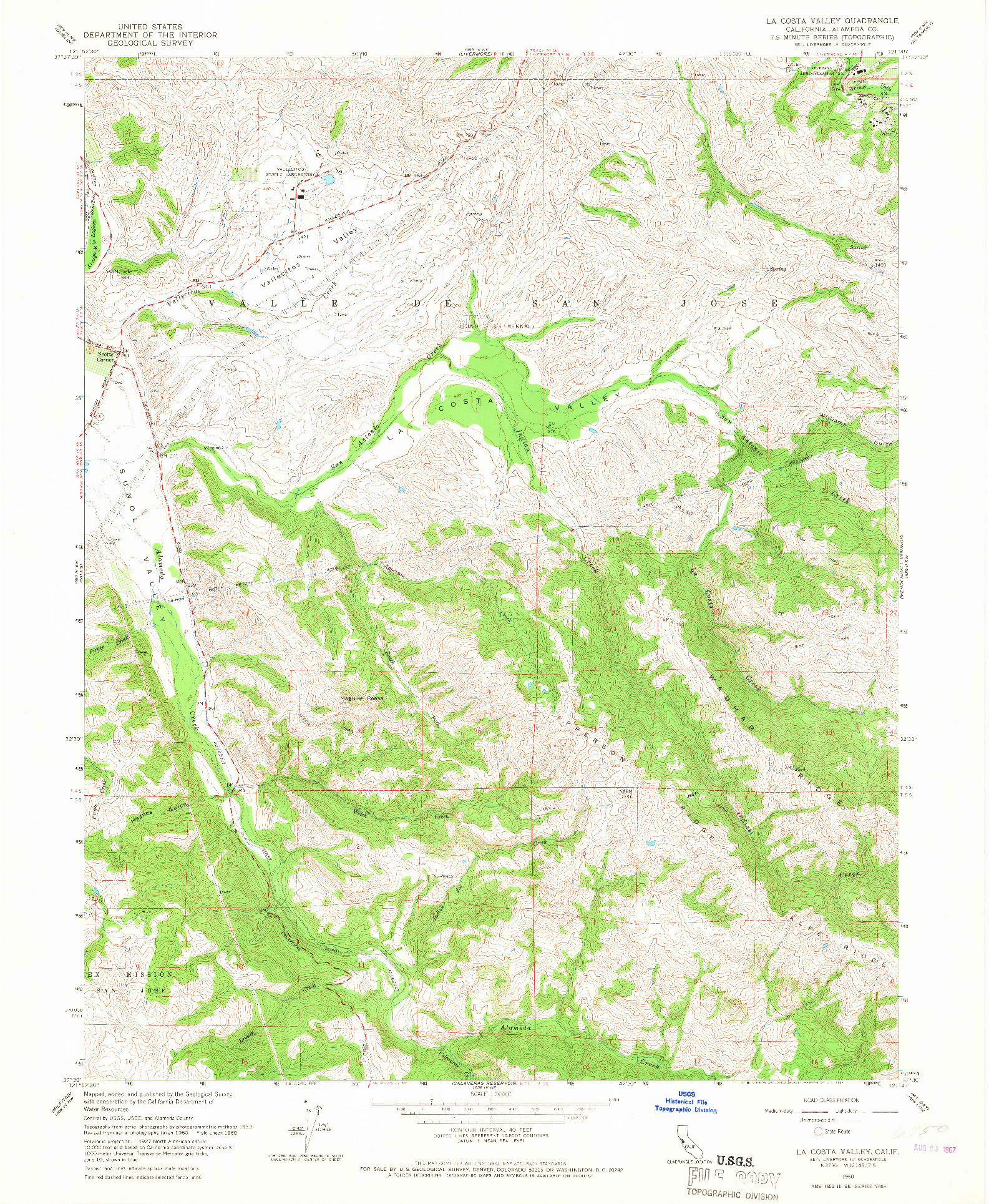 USGS 1:24000-SCALE QUADRANGLE FOR LA COSTA VALLEY, CA 1960
